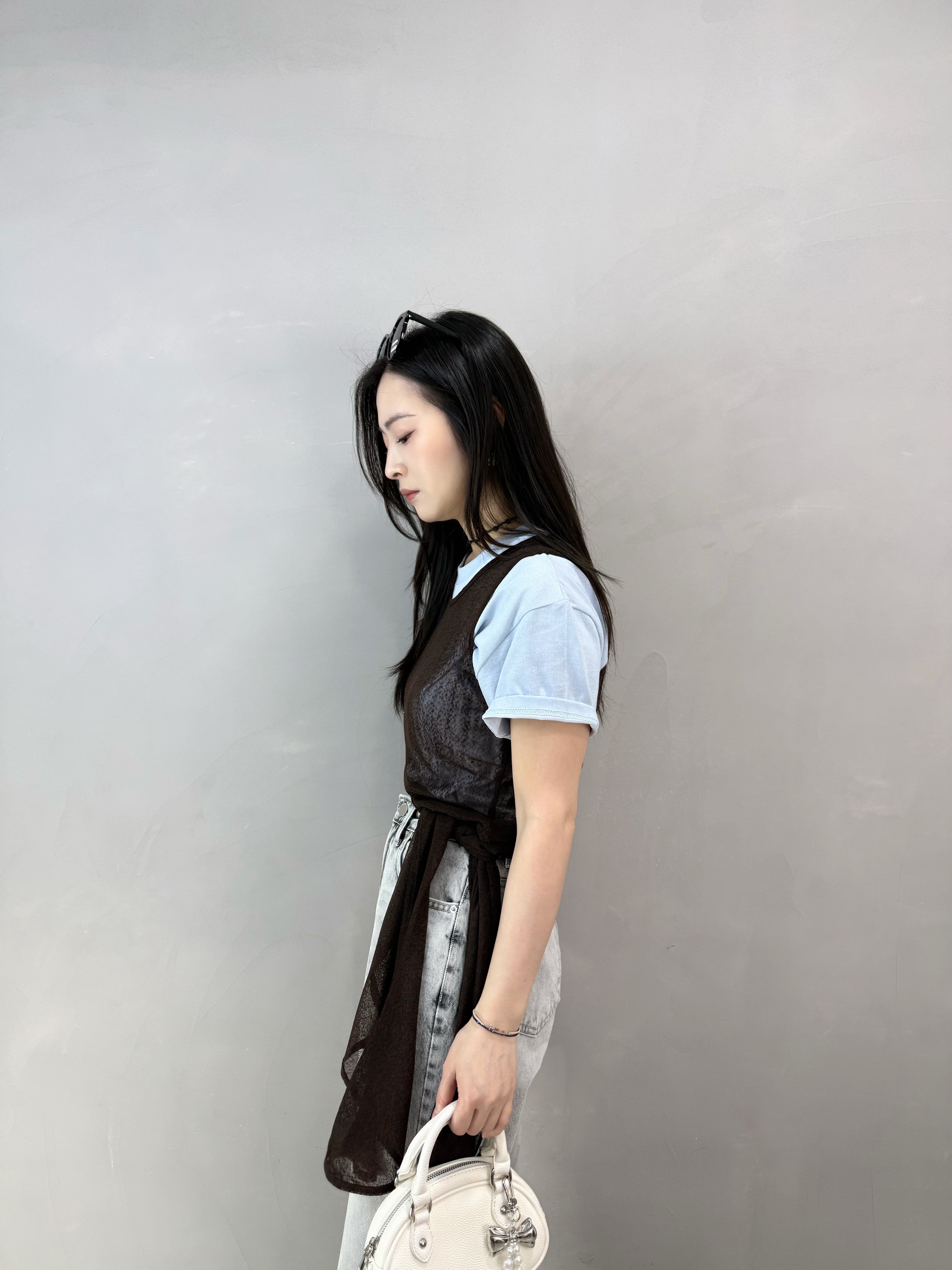 I78 斜Cut開叉網背心