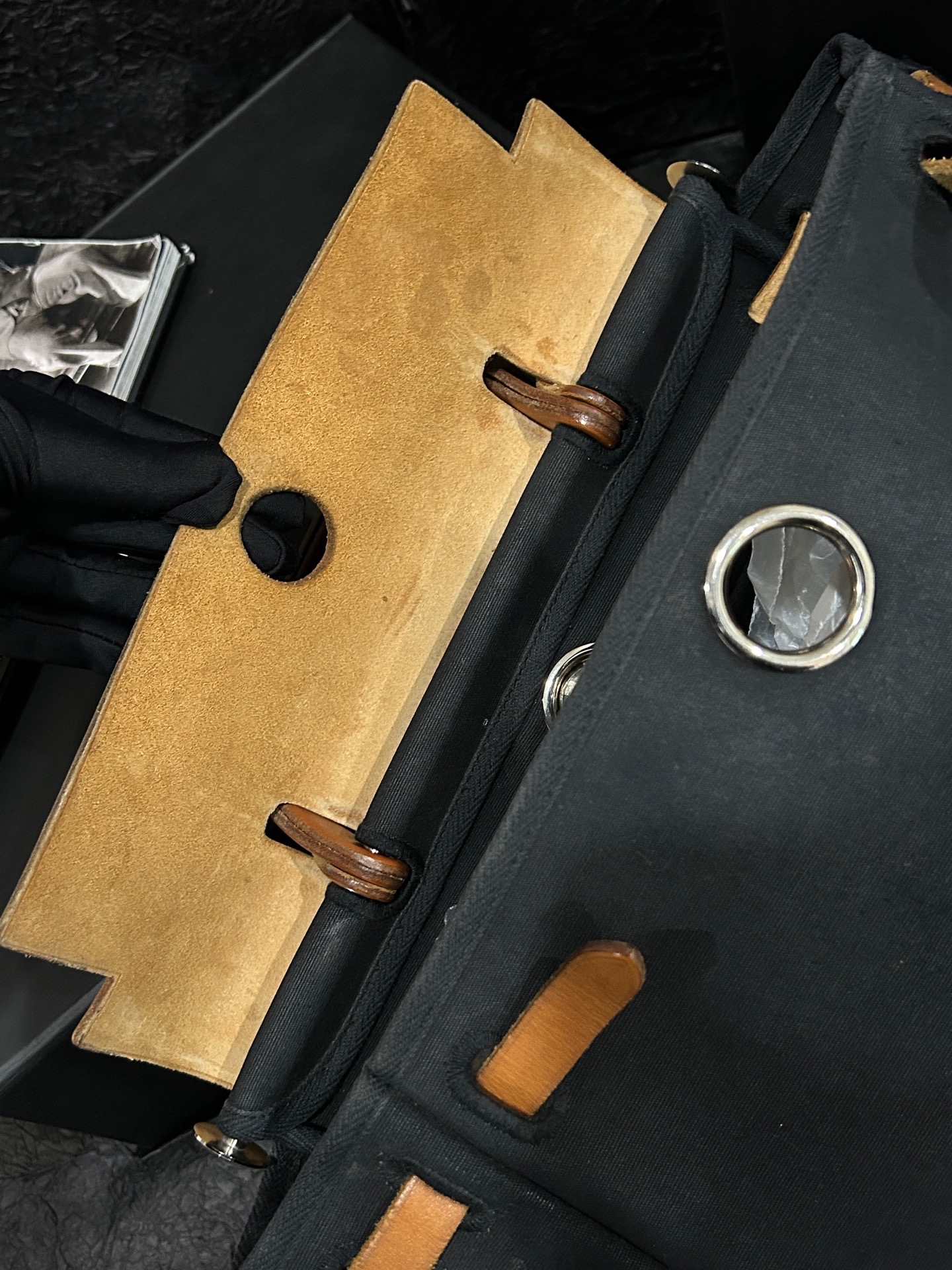 【預訂貨品】Hermes 黑色帆布拼皮31bag 