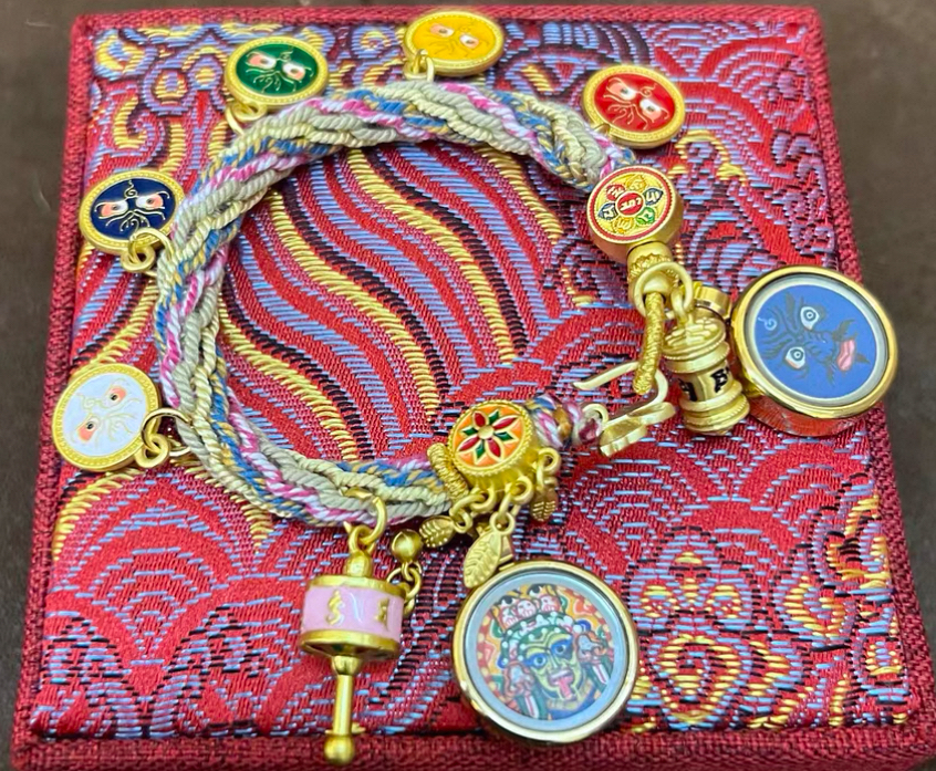 西藏大昭寺雙唐卡手鍊扎基拉姆➕黑財神