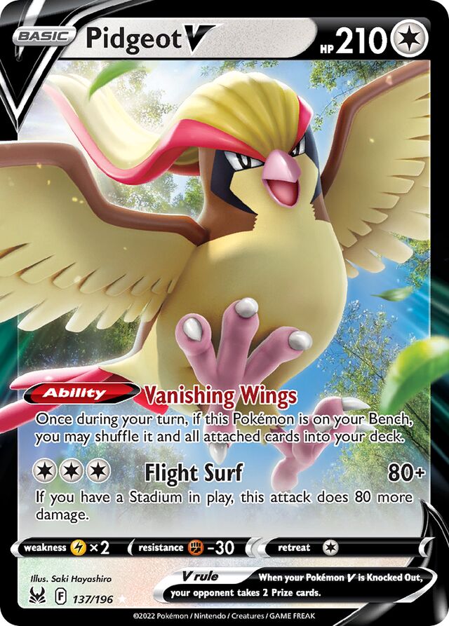 Pokemon TCG Lost Origin - Pidgeot V-0137/196