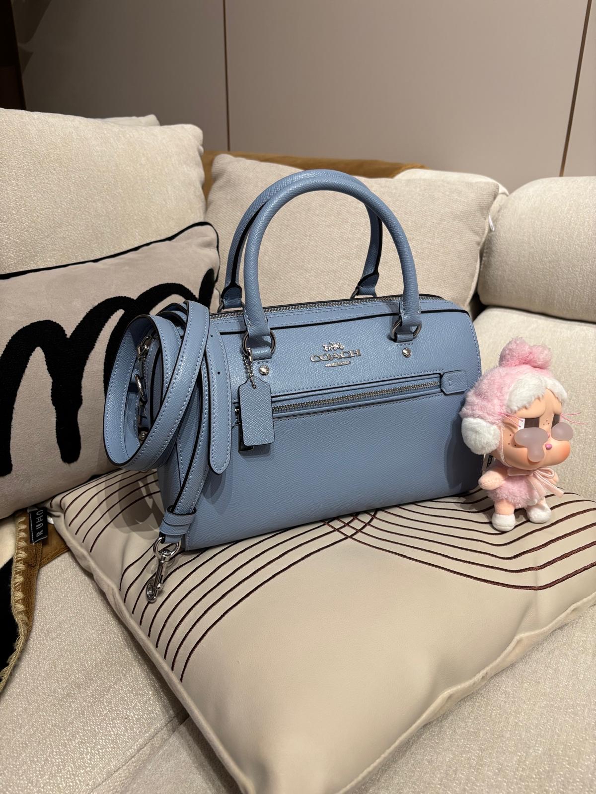 全新 Coach Boston 2Way bag light blue 100%Authentic, Brand New ✅Dust bag