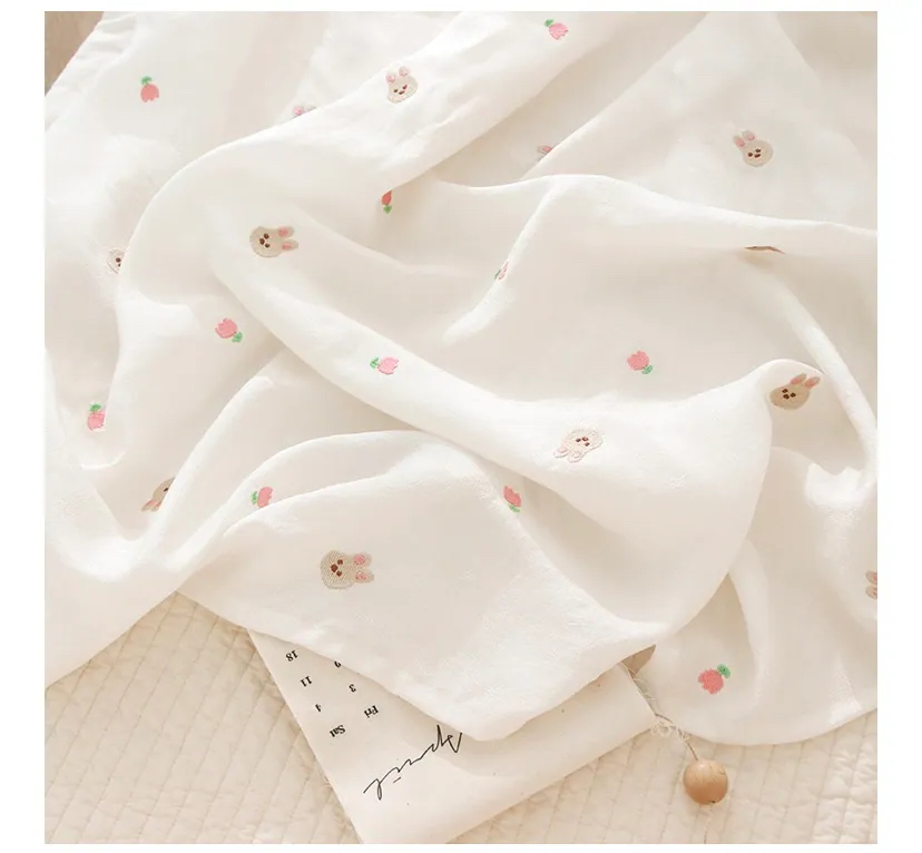 Hellominime Rayon Bunny Embroidery Blanket