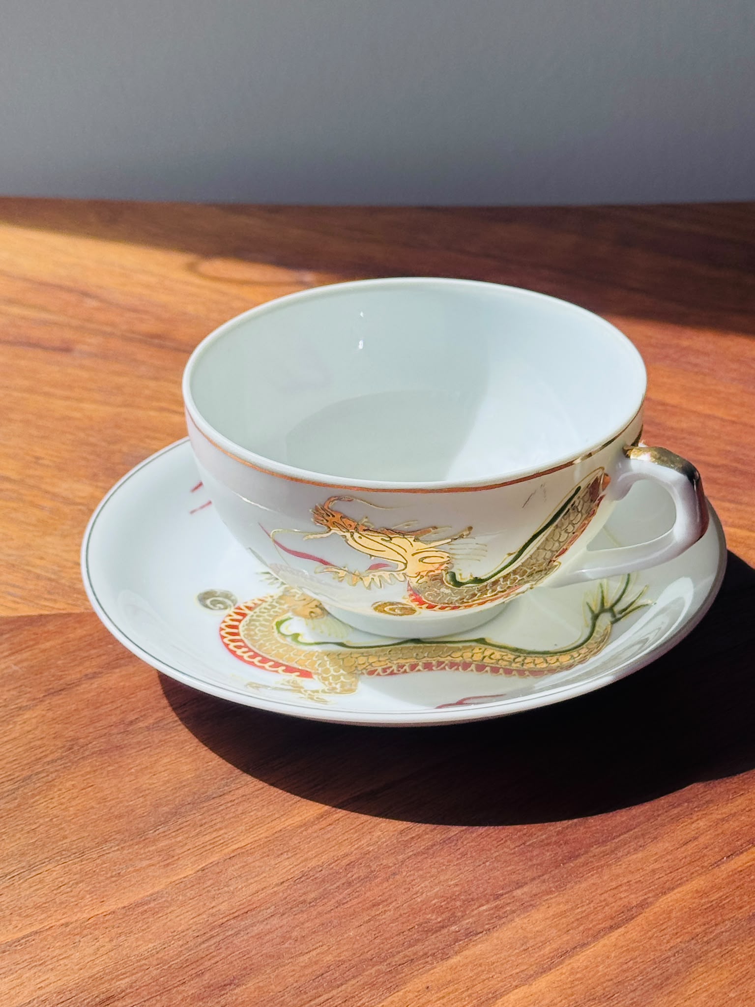 Vintage Japanese Soko C.1950s Lithophane “Geisha Cup” with Hand-painted Dragon (MT2614)