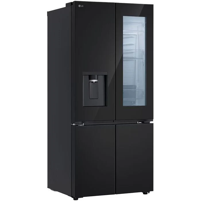 LG 612l French Door Fridge with InstaView & Water Dispenser in Black Glass Finish GV-K25FFGEB