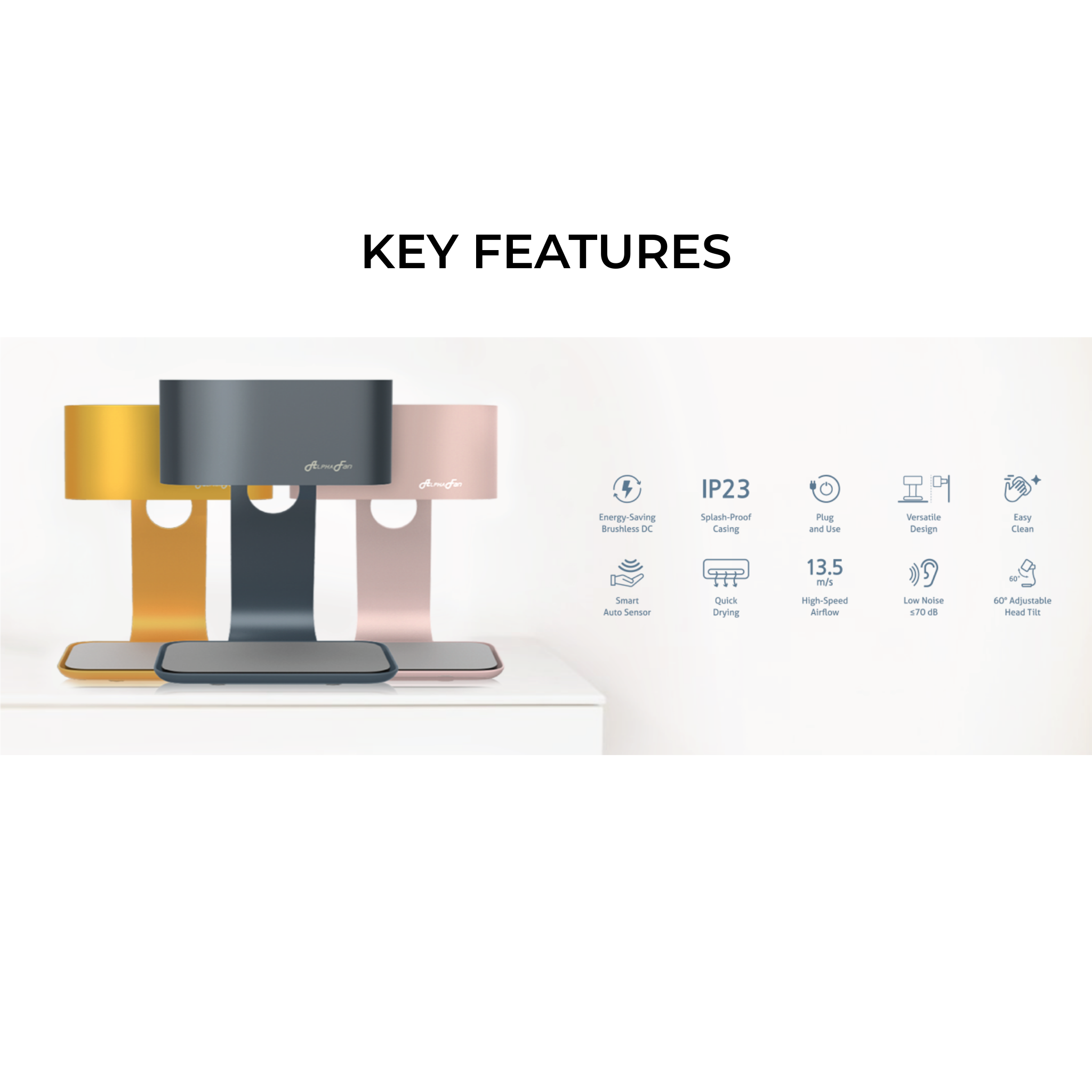 Alpha Motto High Speed Hand Dryer 13.5m/s (Motto)