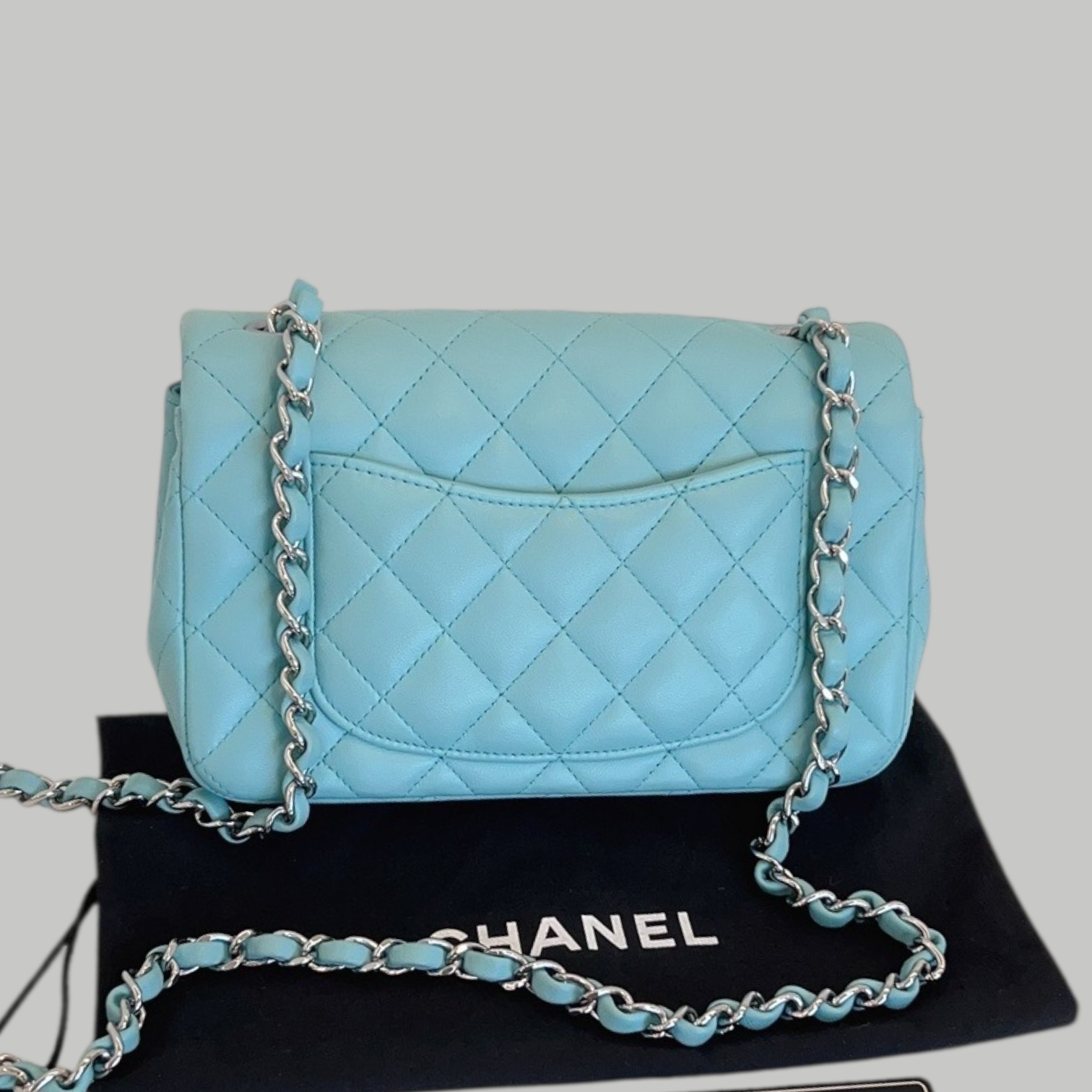 Chanel Lambskin 20cm 銀扣