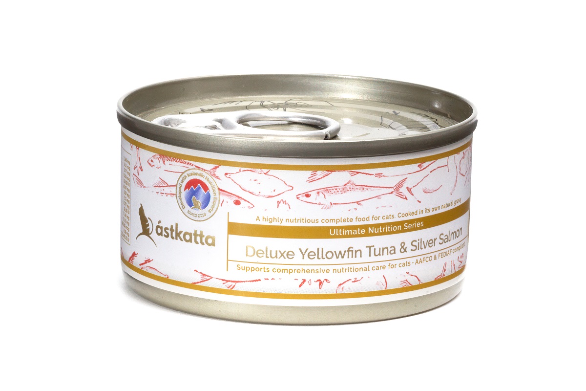Astkatta 冰島｜黃鮨吞拿魚銀三文魚主食配方 (尊享肉絲罐) 80g (P00197)