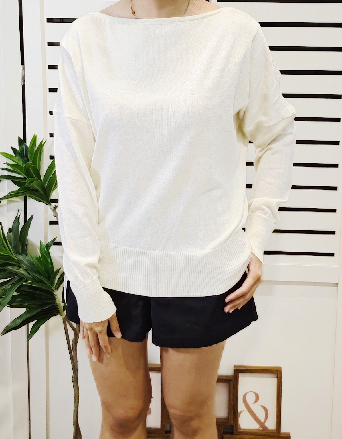 1121 Boat Collar Long Sleeve Kitted Wear