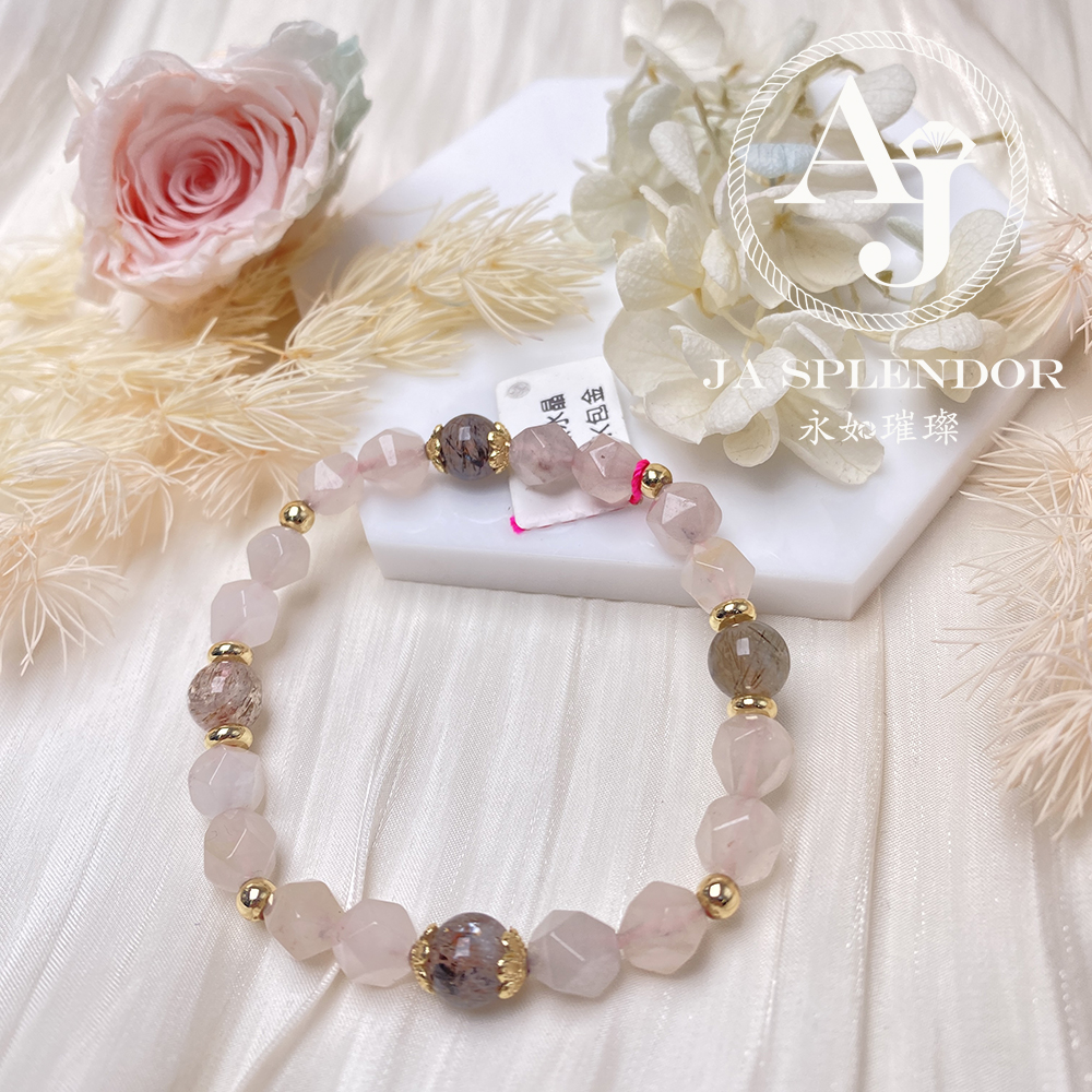 CY-01 黑金超七紫羅蘭玉14K包金手鏈