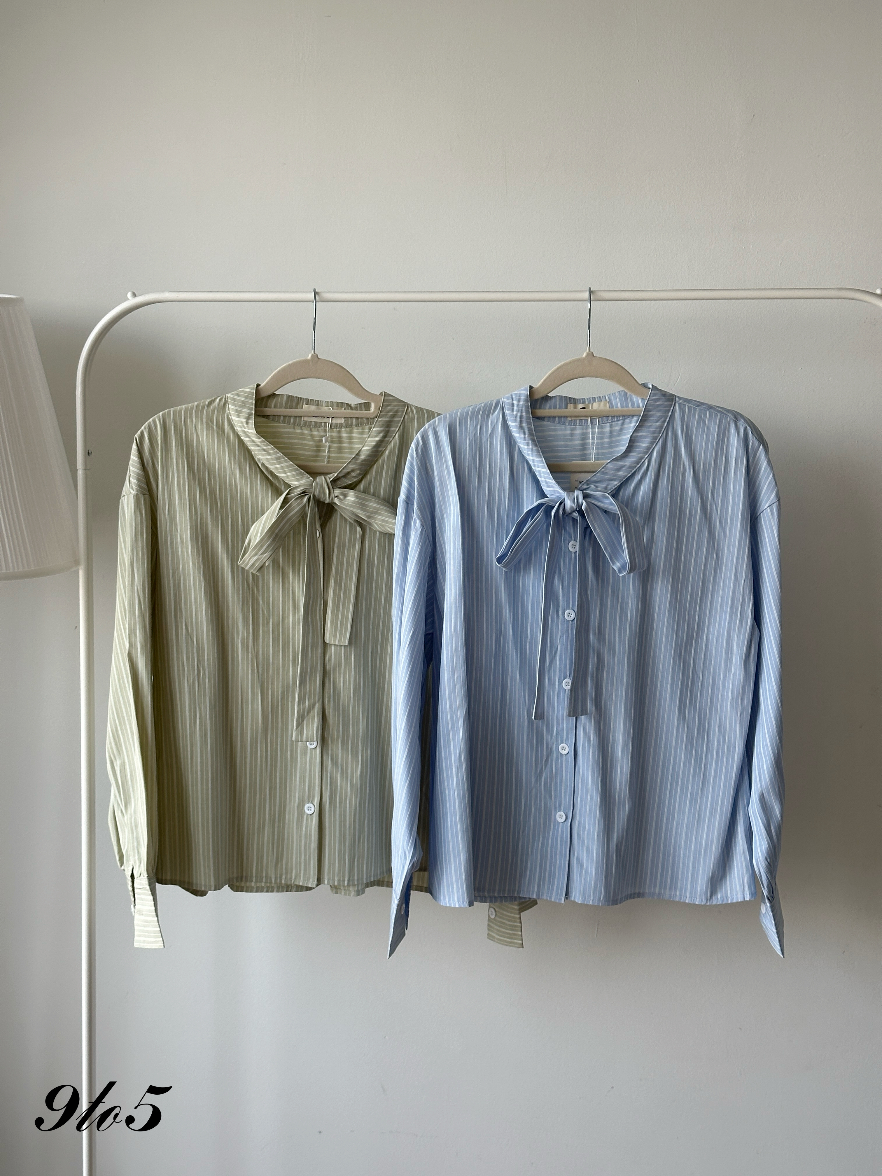 T4247 Bow-tie Stripe Shirt - 4 Colors 