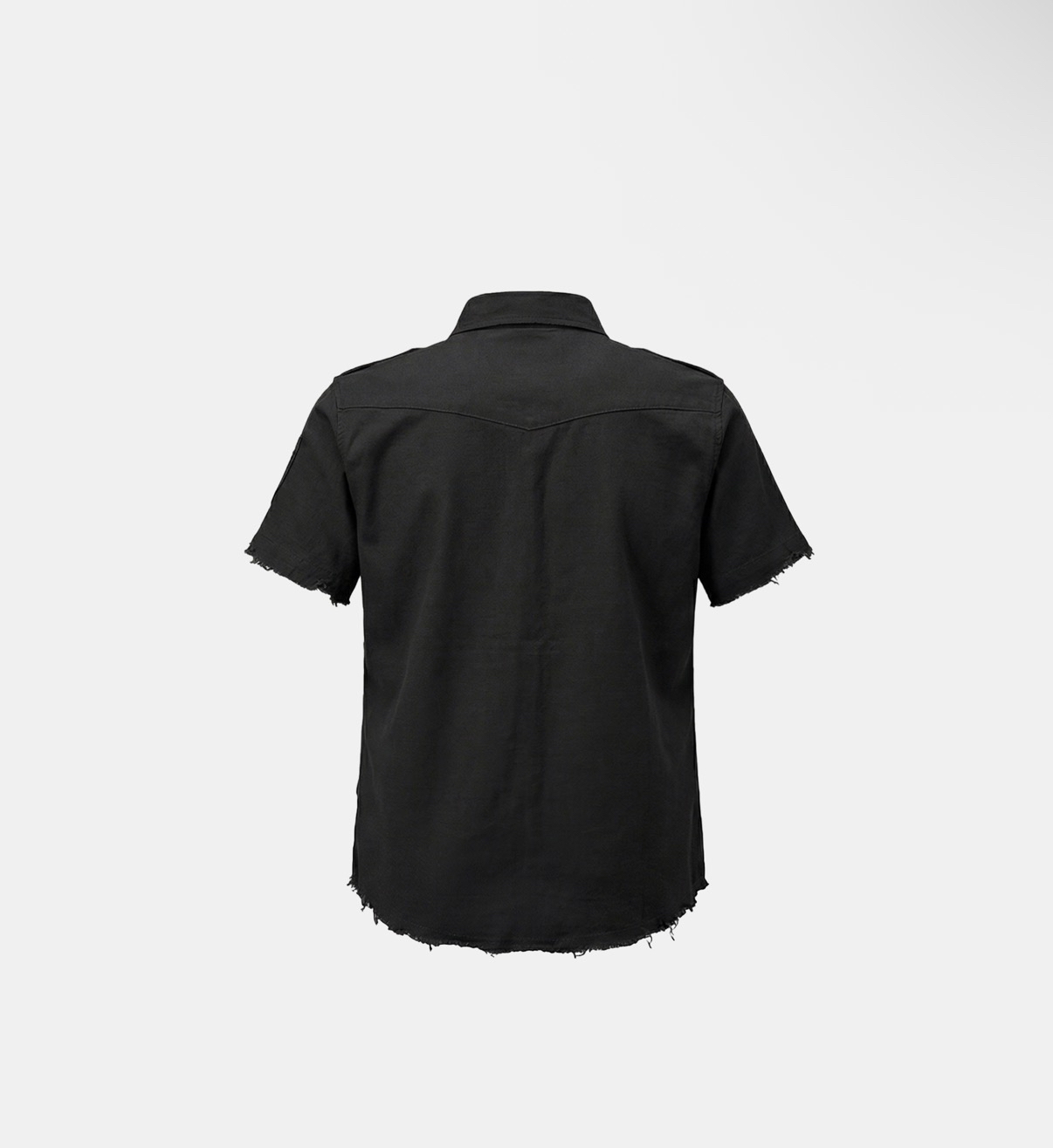 BADBLOOD新款[w-sht26-015] Arc Epaulette Military Short Sleeve Shirt - Black