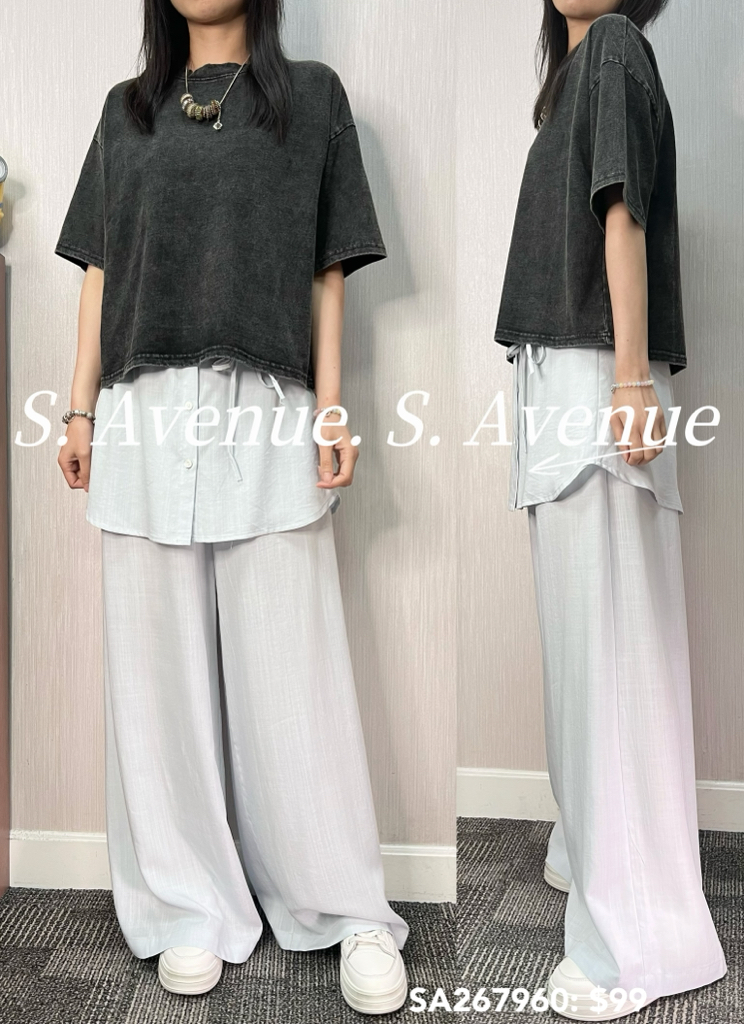SA267960: 短袖洗水棉簡約短tee