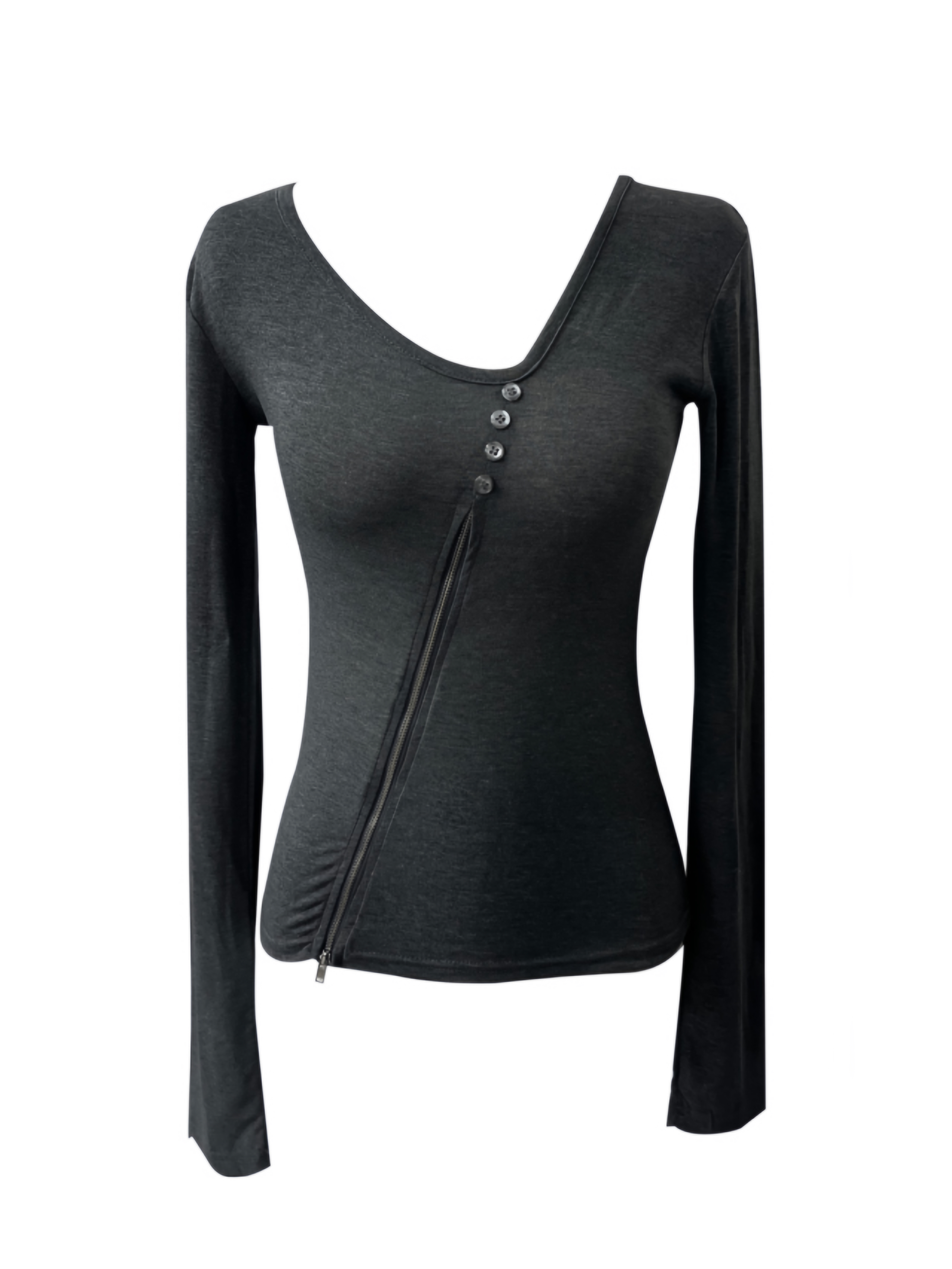 Asymmetric Zip Fitted Top