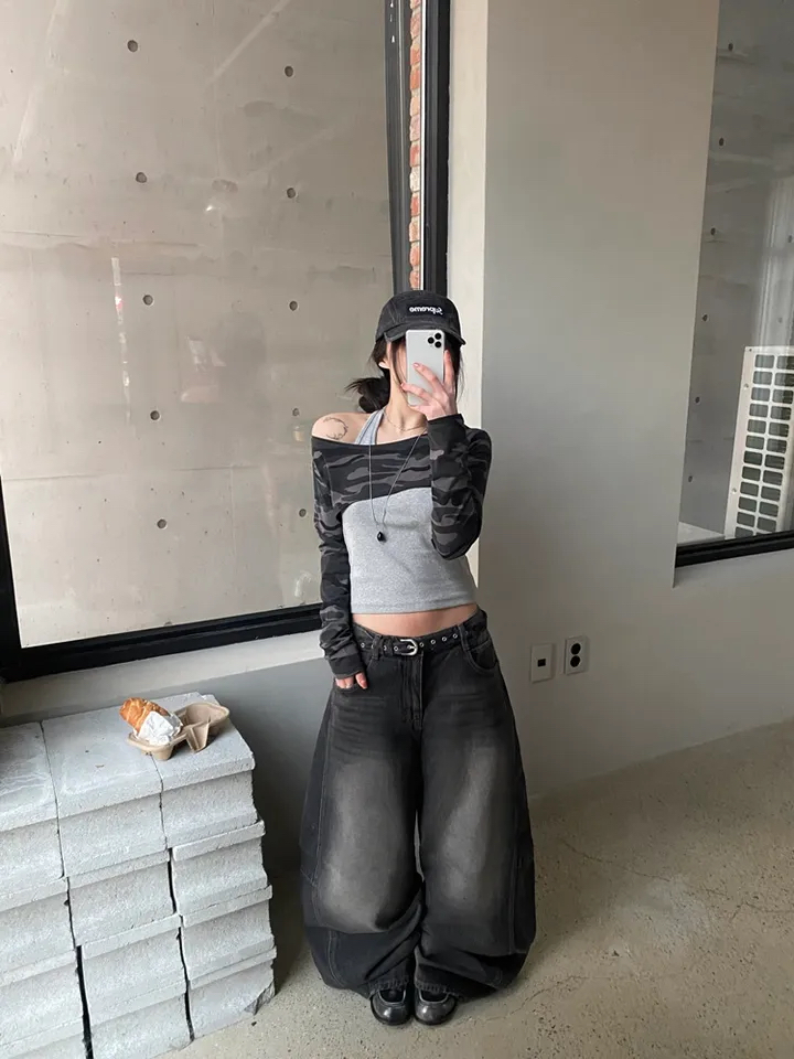 Camo Halterneck Layered Crop