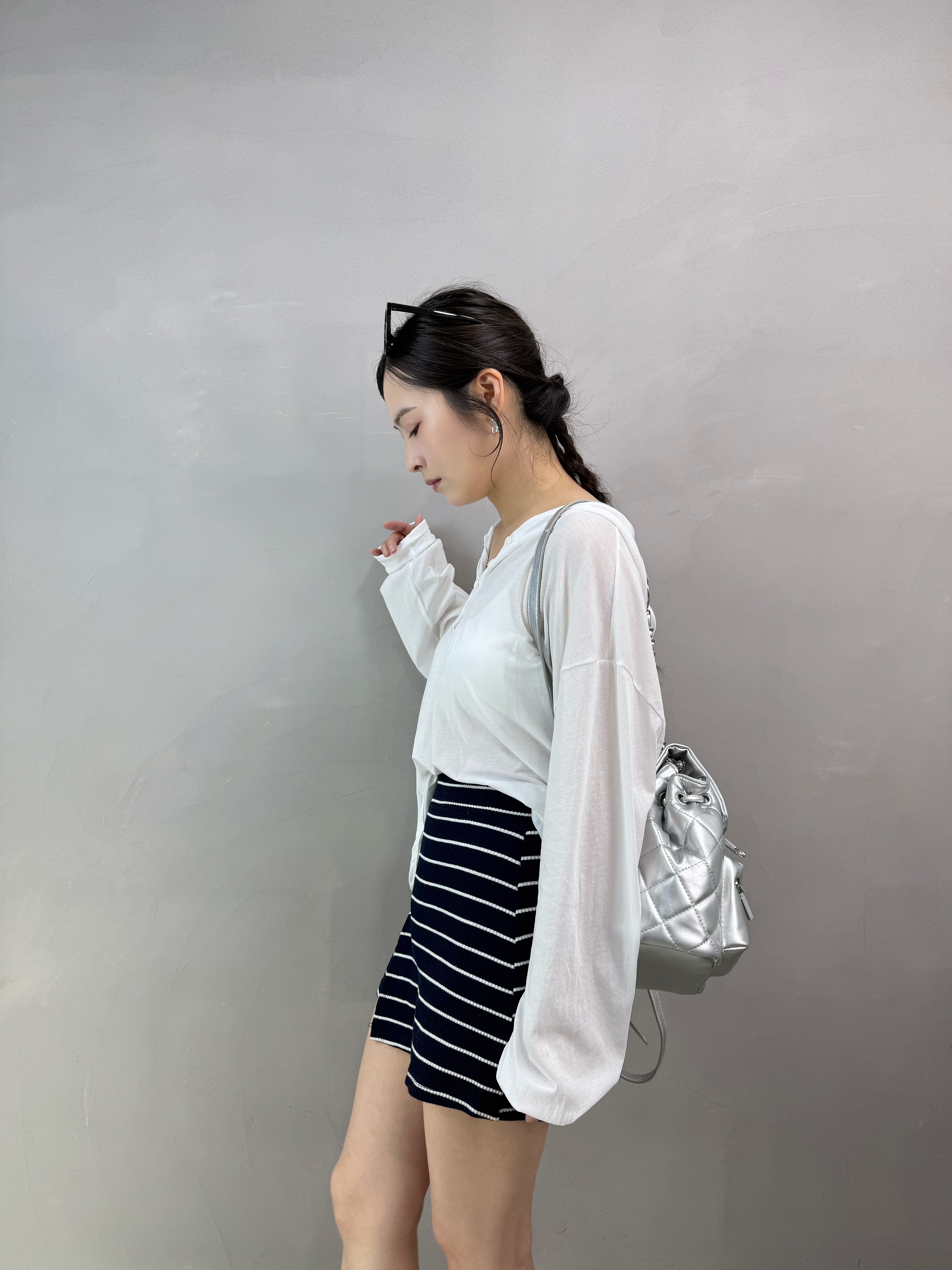 A15 有帽Tee+橫間裙褲Set