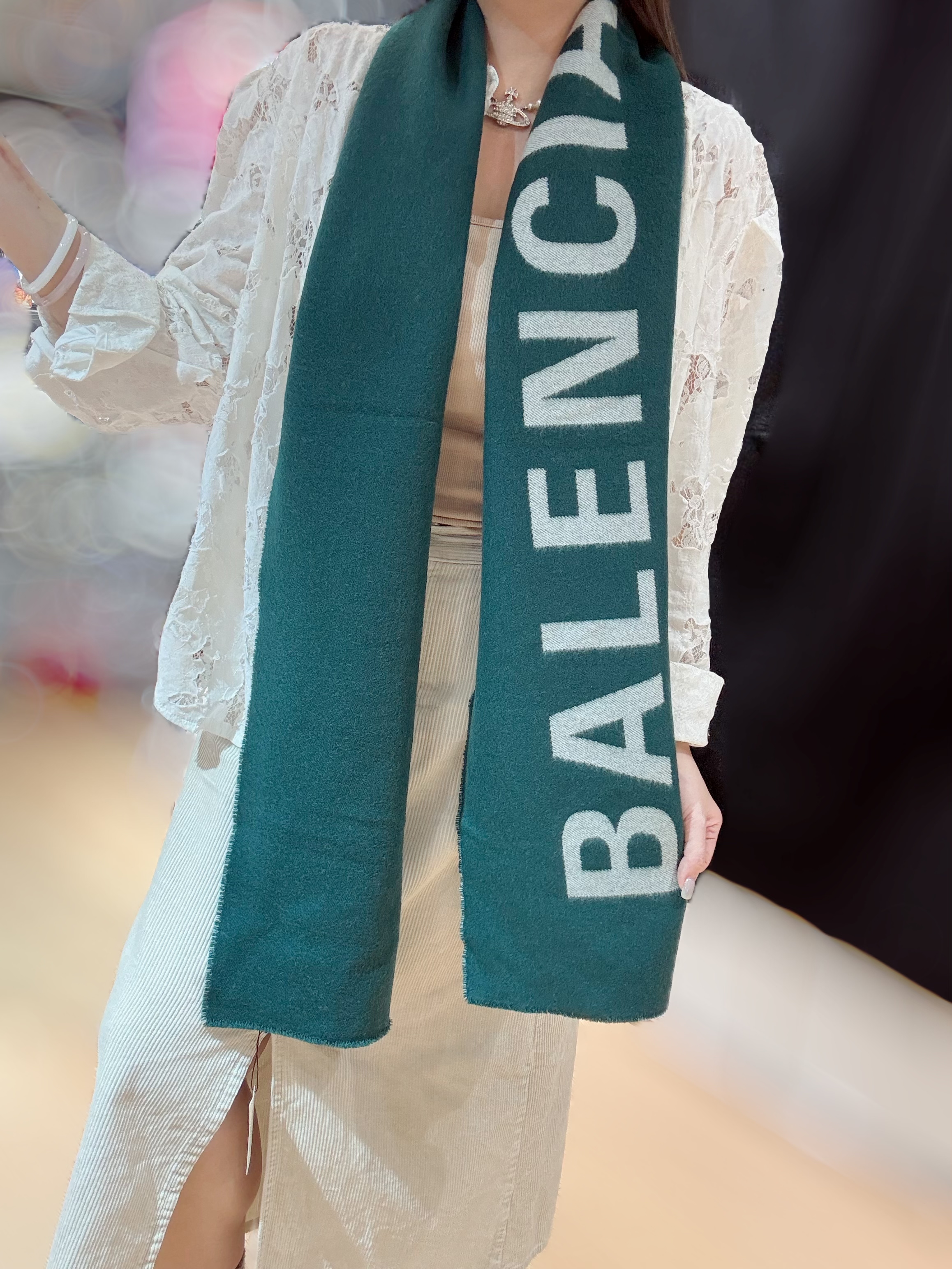 Balenciaga scarf green