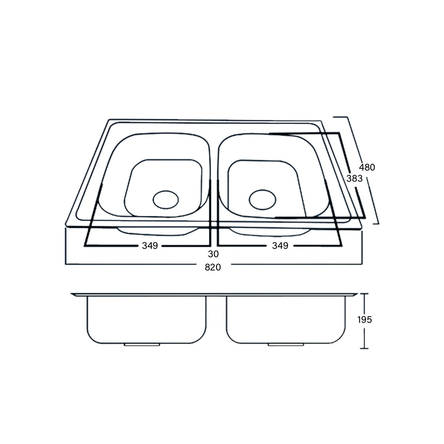 Otosani Double Bowl Nano Black Stainless Steel Kitchen Sink (8248Nb#) OTO8248NB