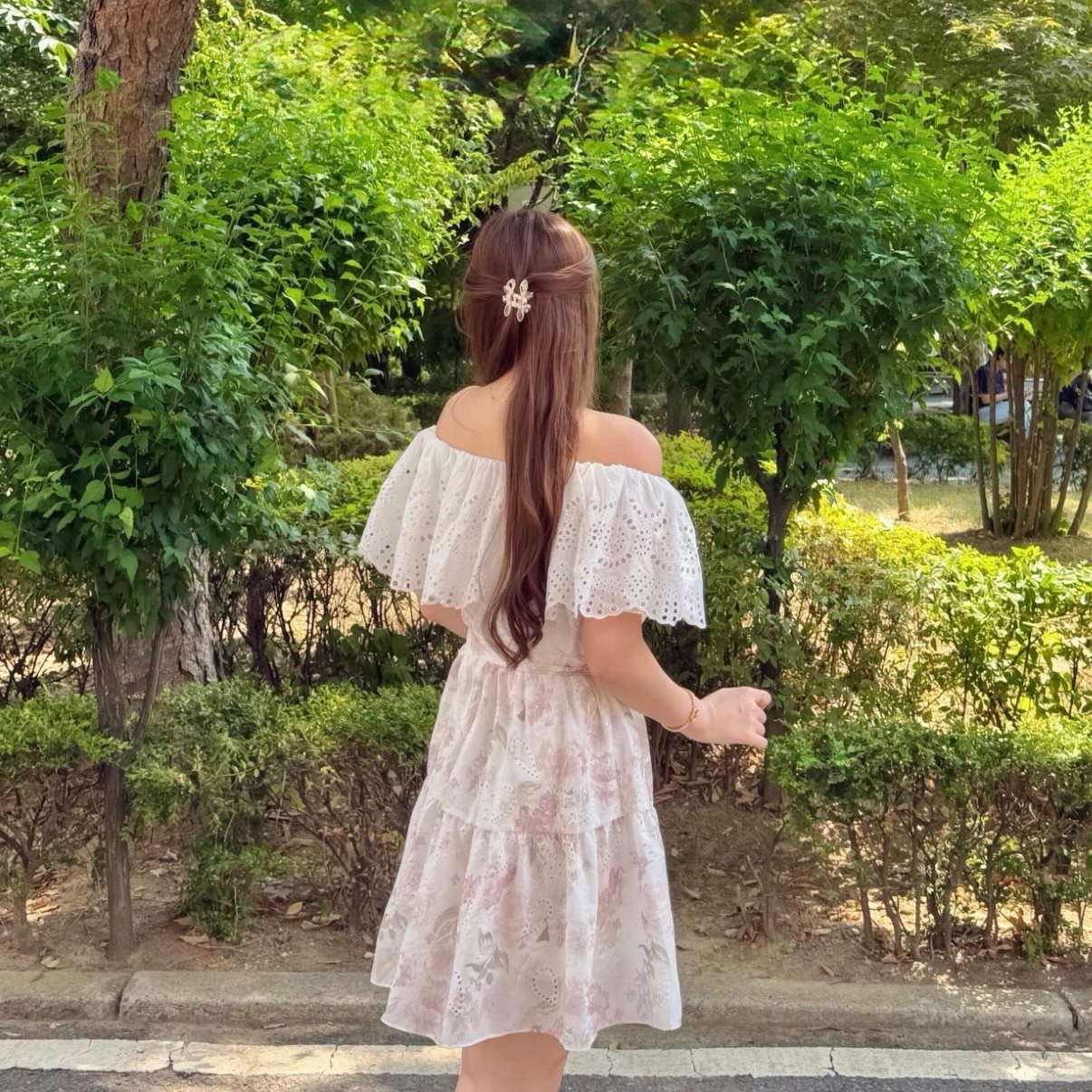 The Embroidered Floral Dress with Belt