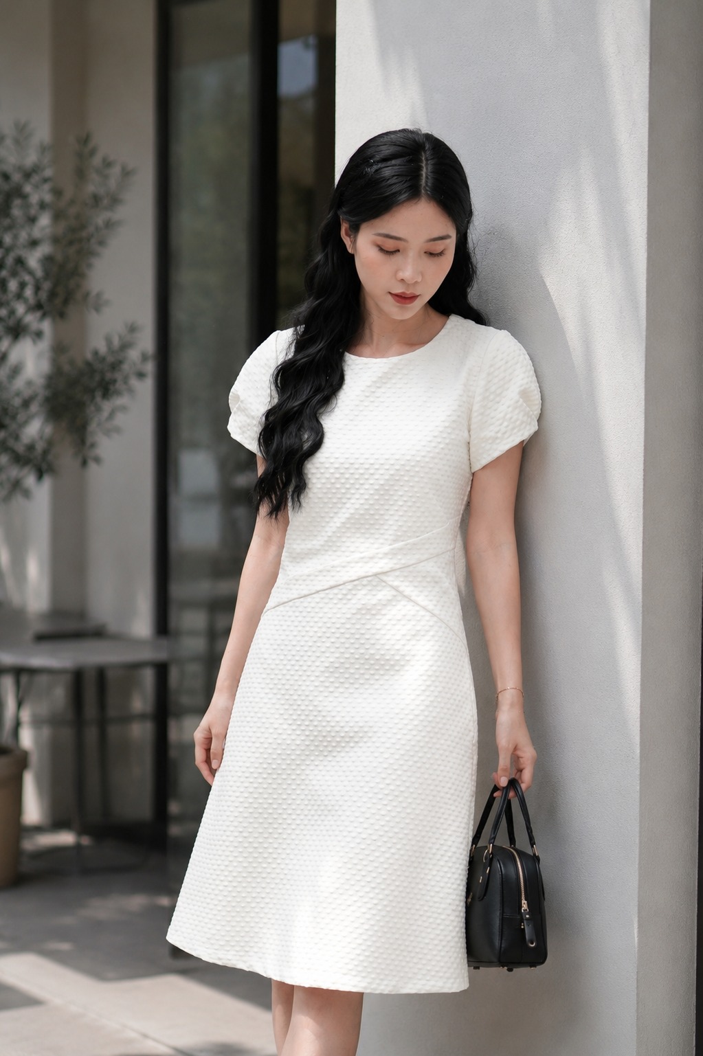 210529 Celeste Textured A-Line Dress