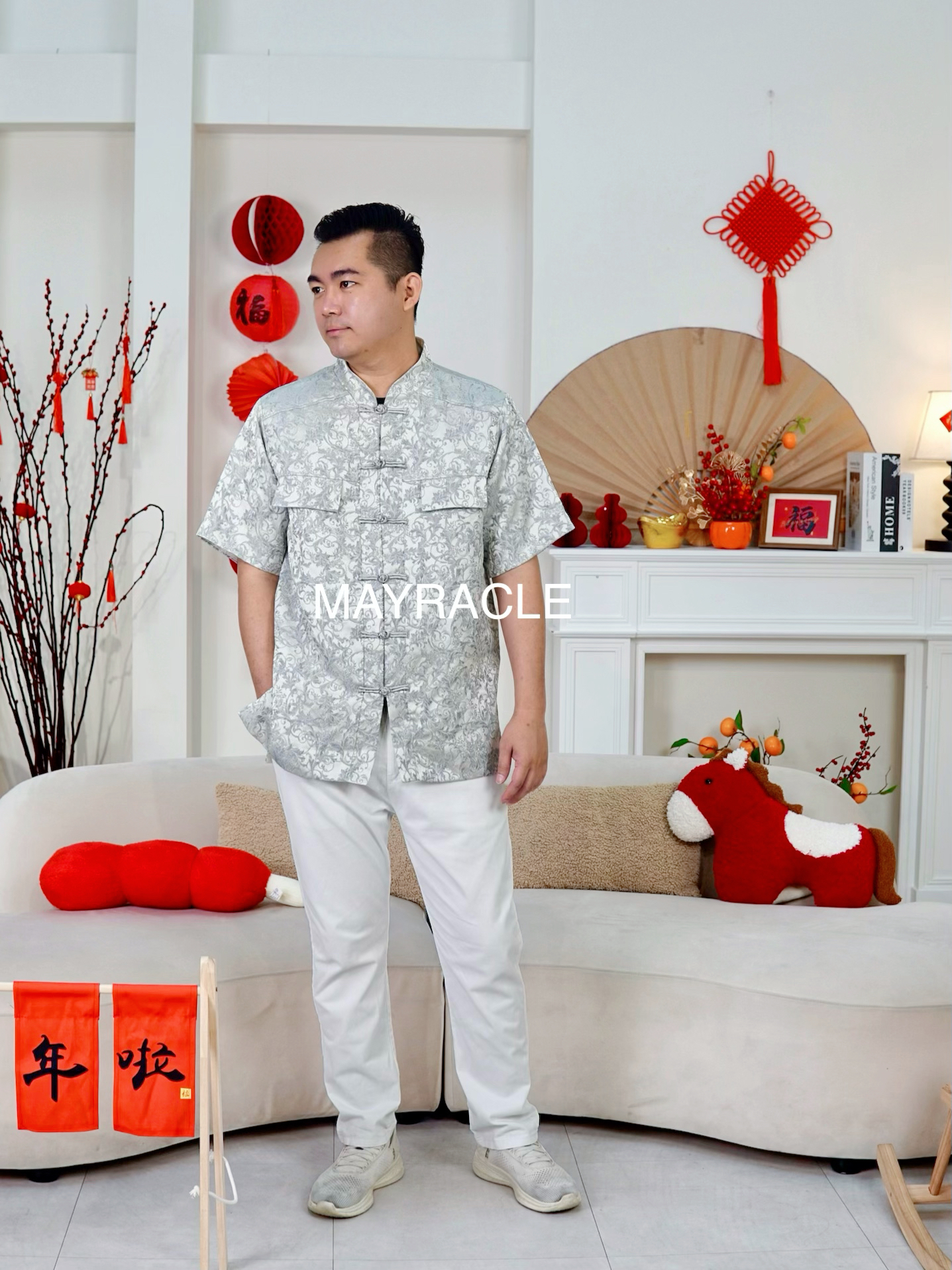 CNY 2027 Oversized Floral Men Shirt (Pre-order)