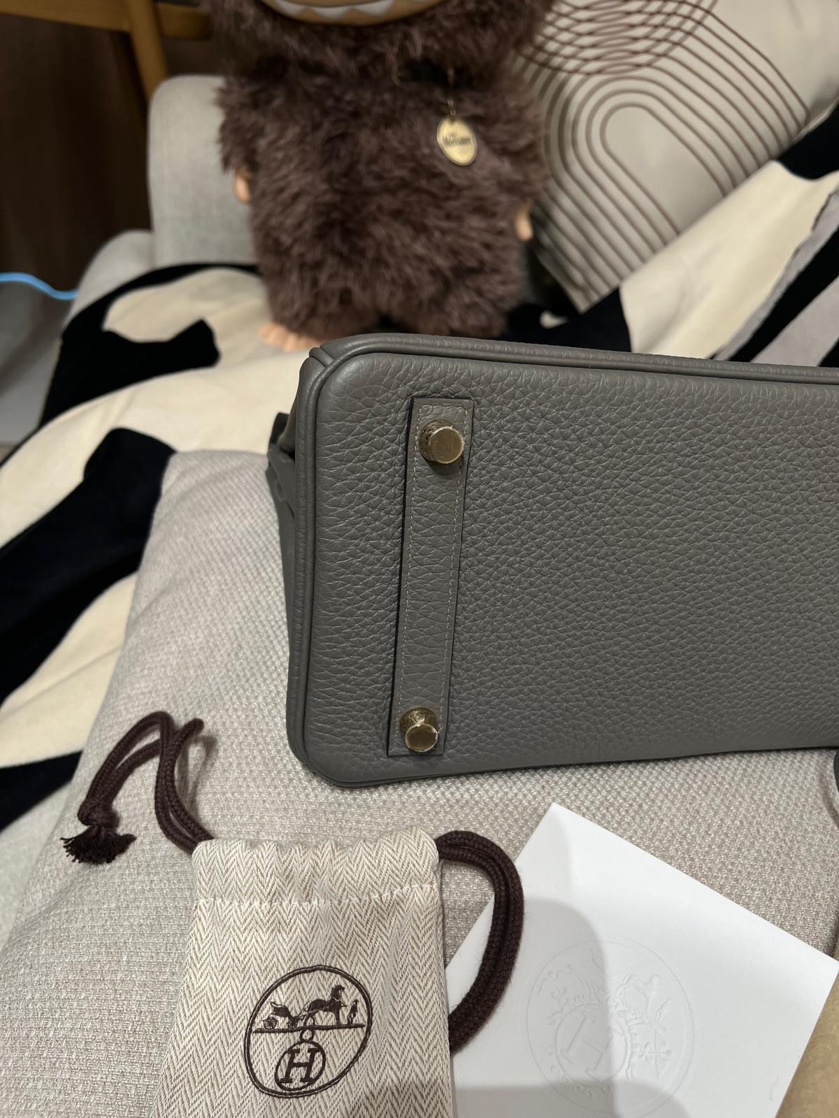全新 Hermes Birkin 25,STAMP B,Togo ,0L積雨雲灰金扣,100%Authentic,全新brand New ✅專門店收據✅key lock pad ✅dust bag✅box