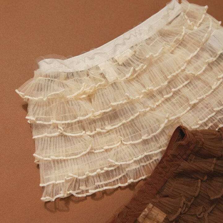 🇯🇵預訂 日本直送🇯🇵Branshes x Rii系列三色薄紗荷葉邊層疊圍裙