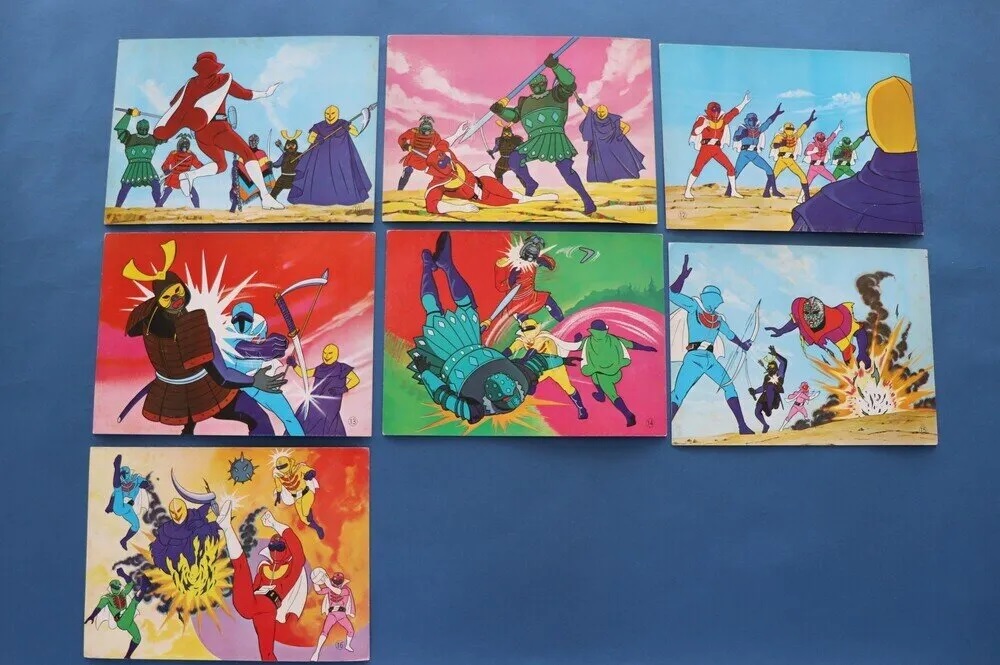 (極罕美品) 日本特撮 < 五勇士 - 連還圖片故事卡附唱片>  EPOCH社 (共16張)