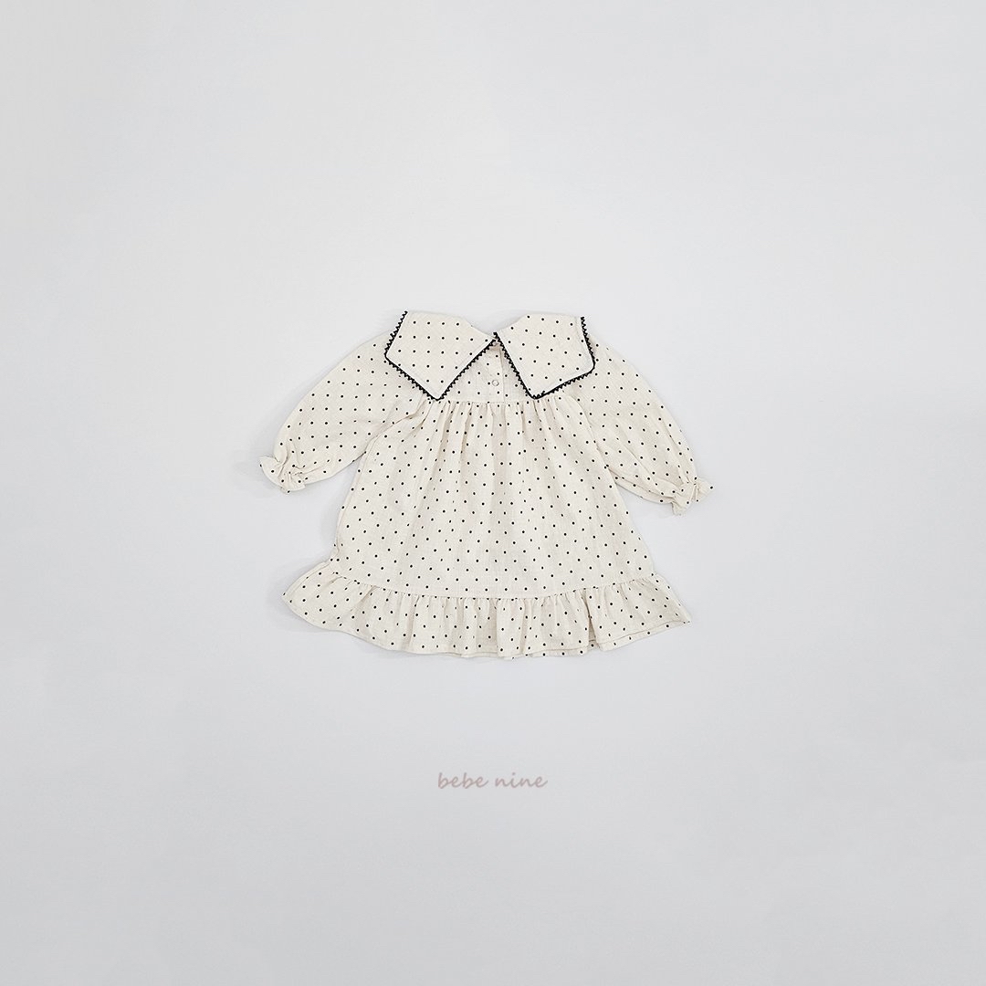 🌸預訂 韓國直送🌸🇰🇷Bebenine兩色方領波點荷葉邊長袖連身裙