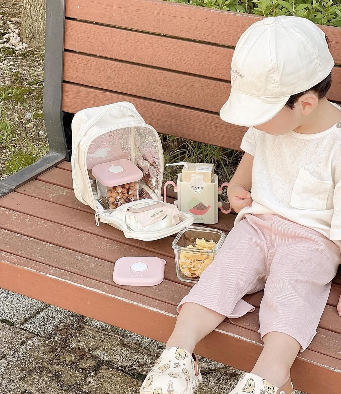 vivienda x glasslock 6 個混合分級嬰兒 食品容器和保冷袋套裝 (兔仔）