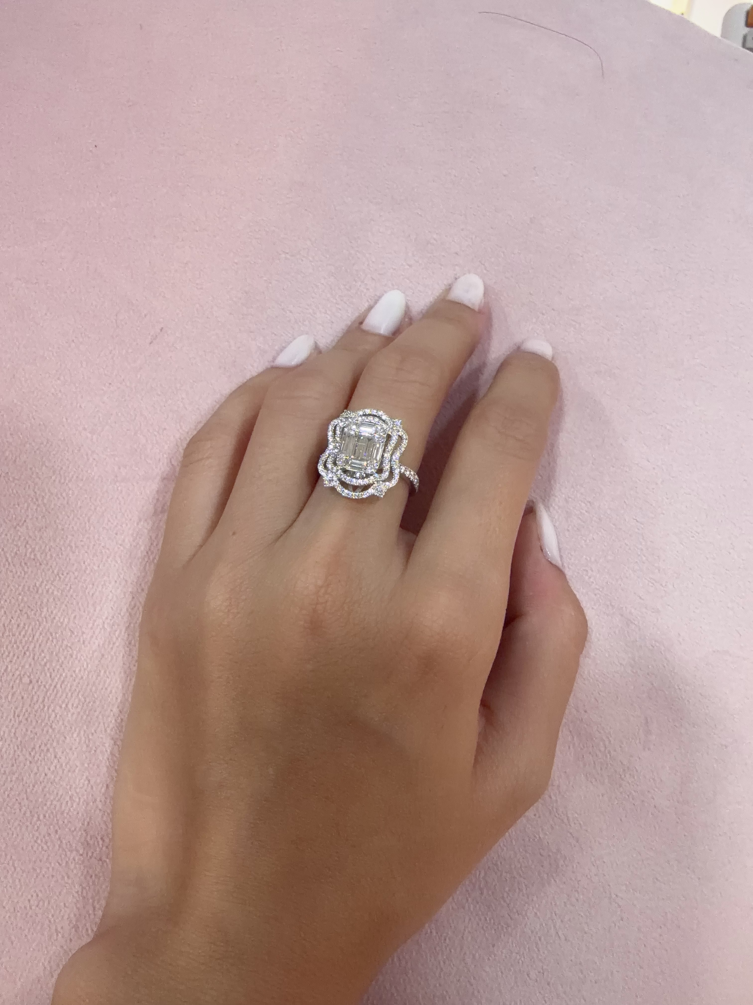 Emerald Cut Natural Diamond Ring