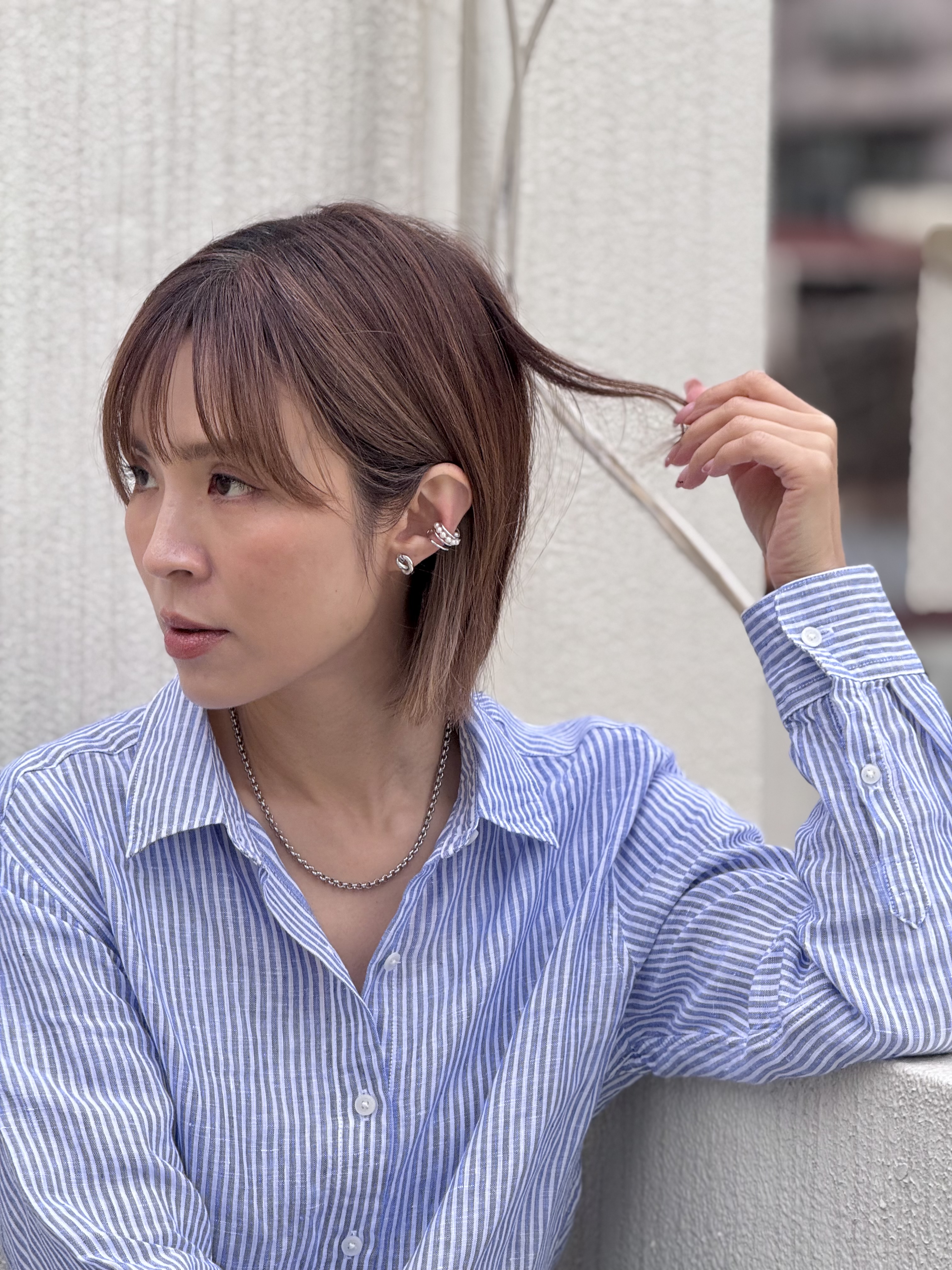 Sliver twist stainless earring