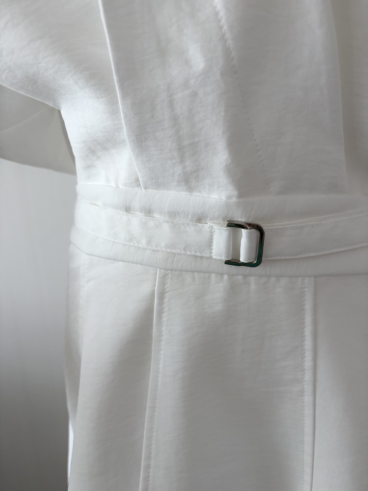 The Madeleine Belted Dress (White)