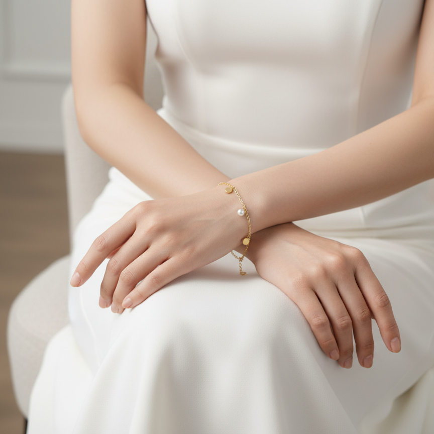 Boccia Titanium 03055-02 Bracelet 鈦金屬 / 鍍金 / 珍珠手鏈