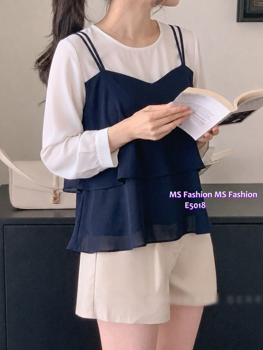 E5018 靚料假兩件top