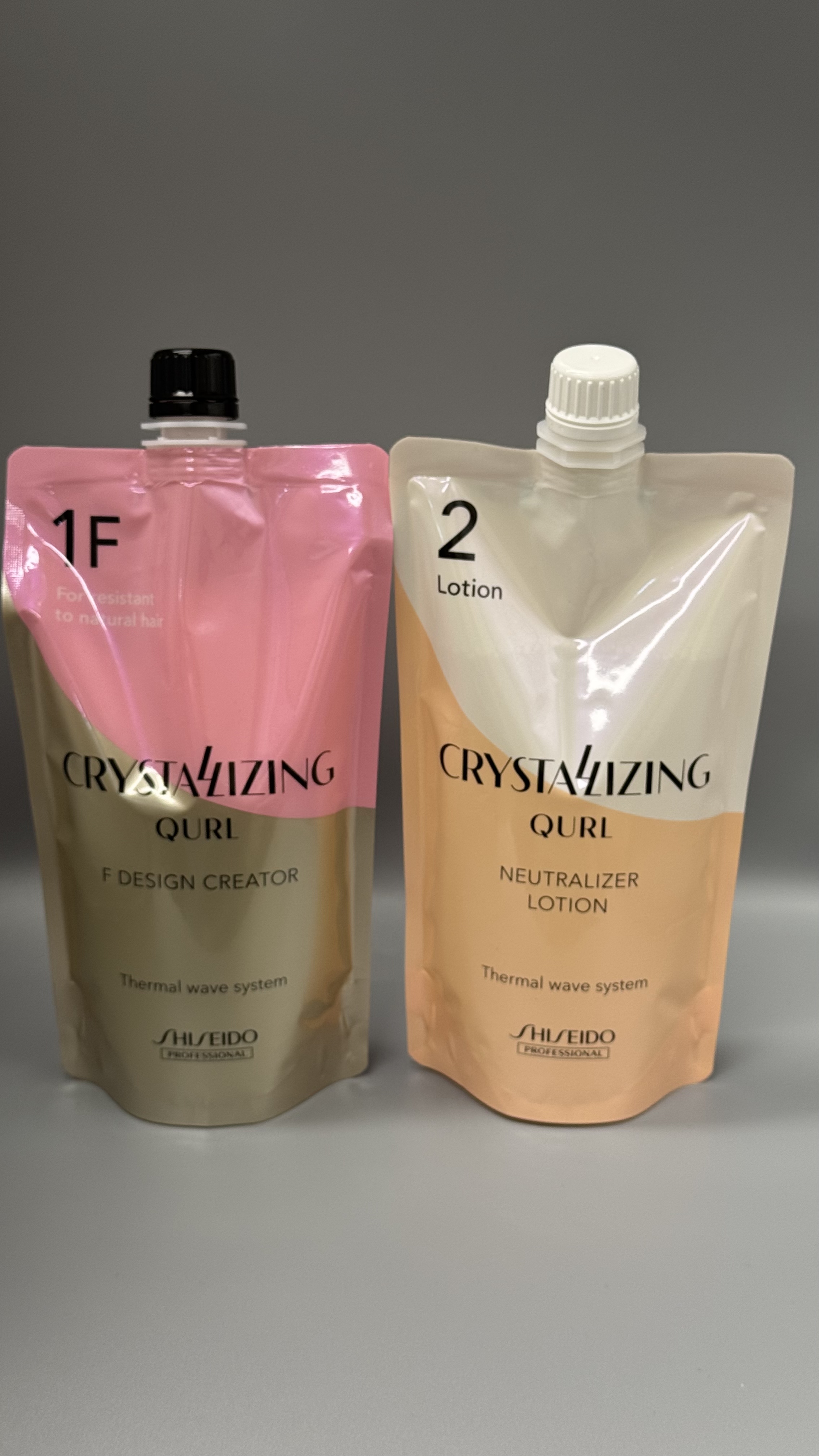 Shiseido Professional CRYSTALLIZING QURL F 陶瓷曲髮劑＋中和劑 400g×2｜專業電髮套裝