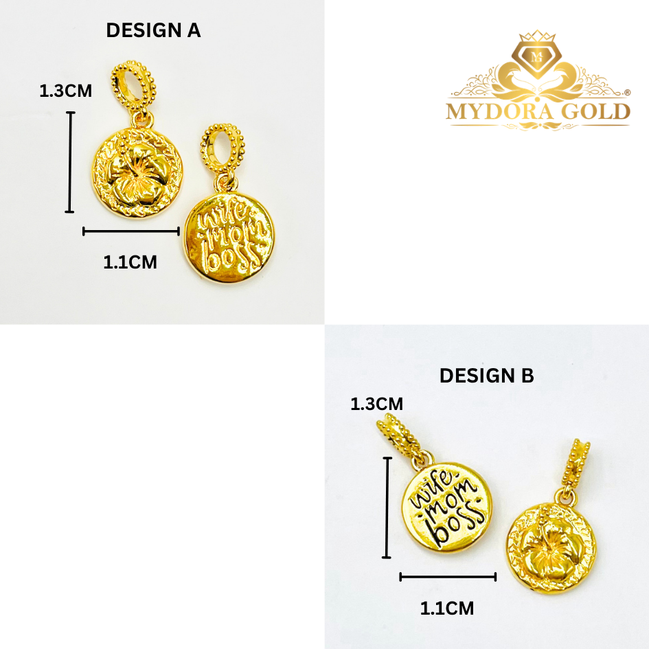 MYDORA Charm Bunga Mawar - Wife Mom Boss (5G) l EMAS 916/22K