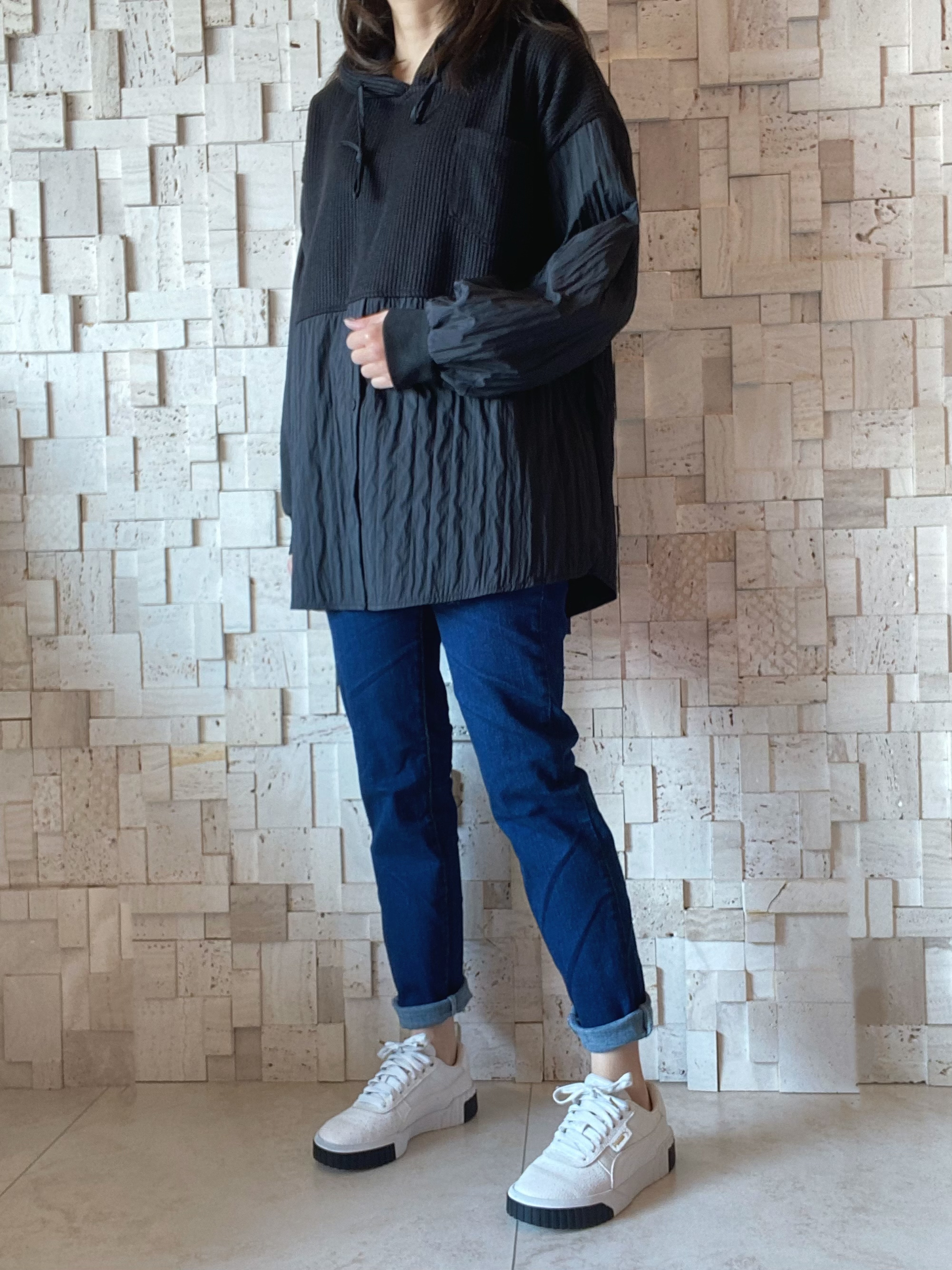 #2060 線棉拼皺布Top