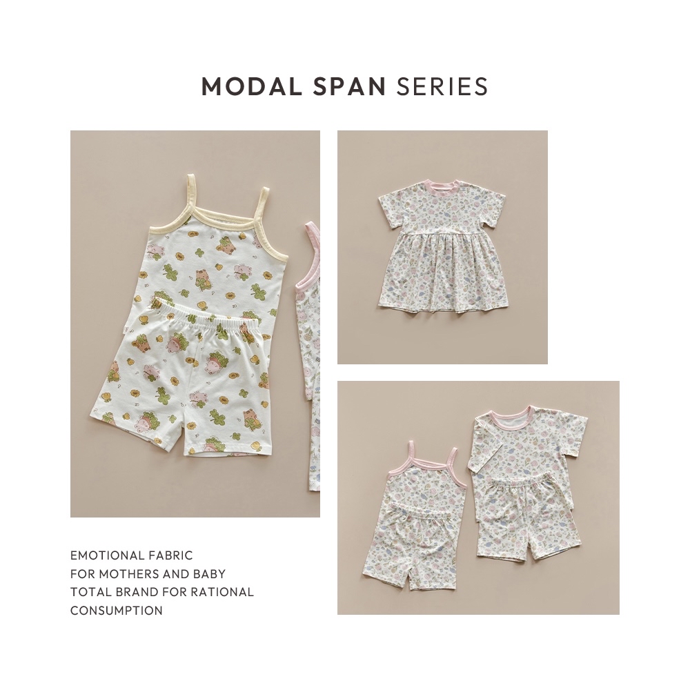 26S/S DTD夏日花草派對系列-莫代爾彈力7分袖上下套裝