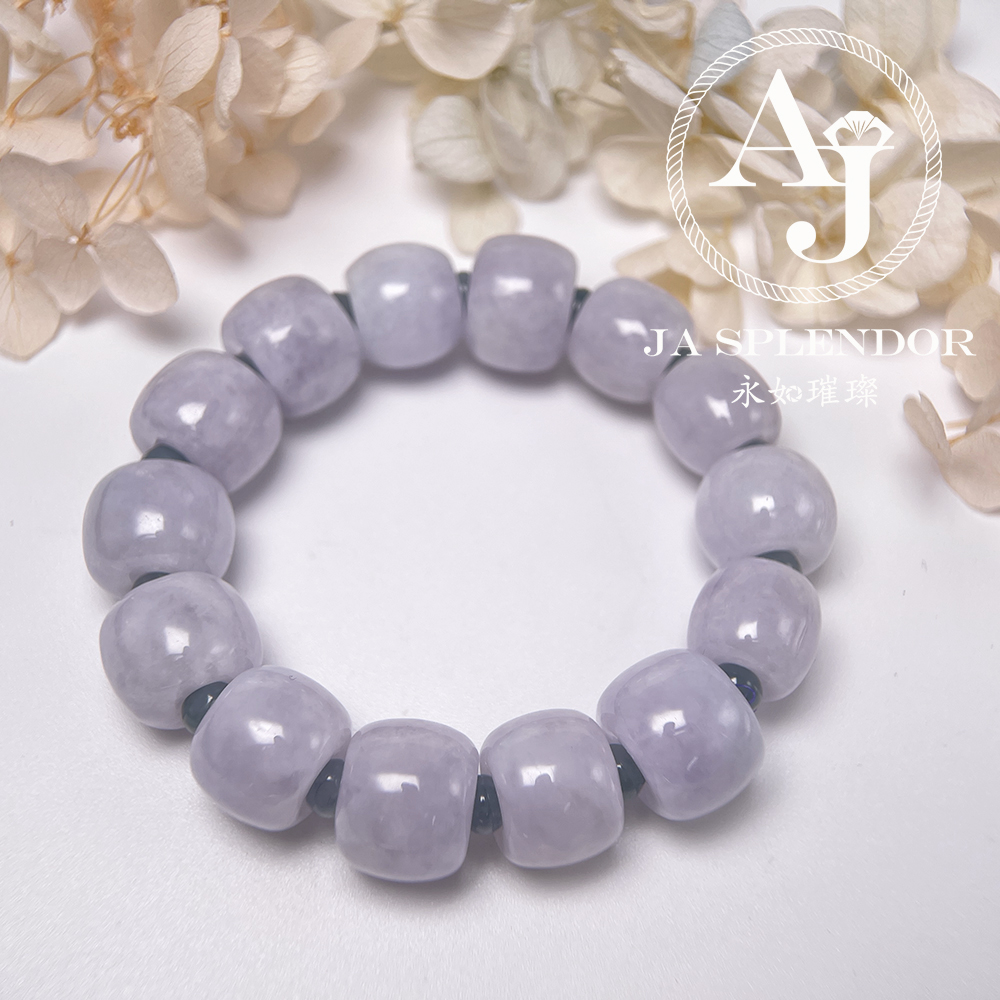 FB26-H60 天然翡翠A玉 紫玉路路通手串