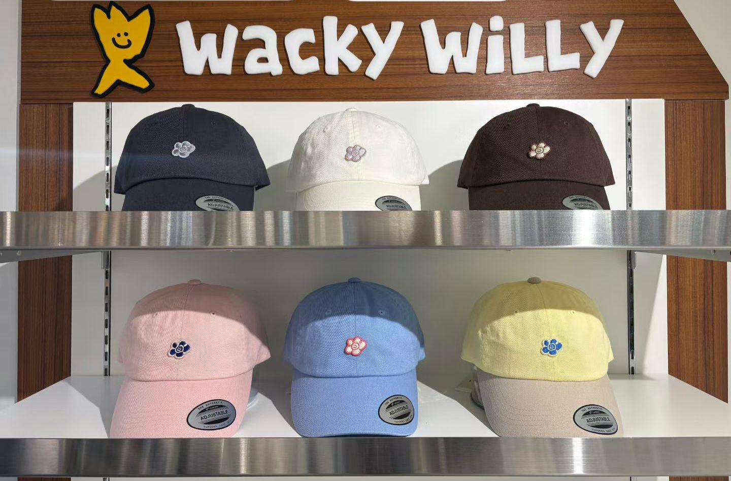 🌱​WACKY WILLY🌱 小花cap 韓國連綫折扣💛 深灰/白/黑/米白/深藍/灰/黃
