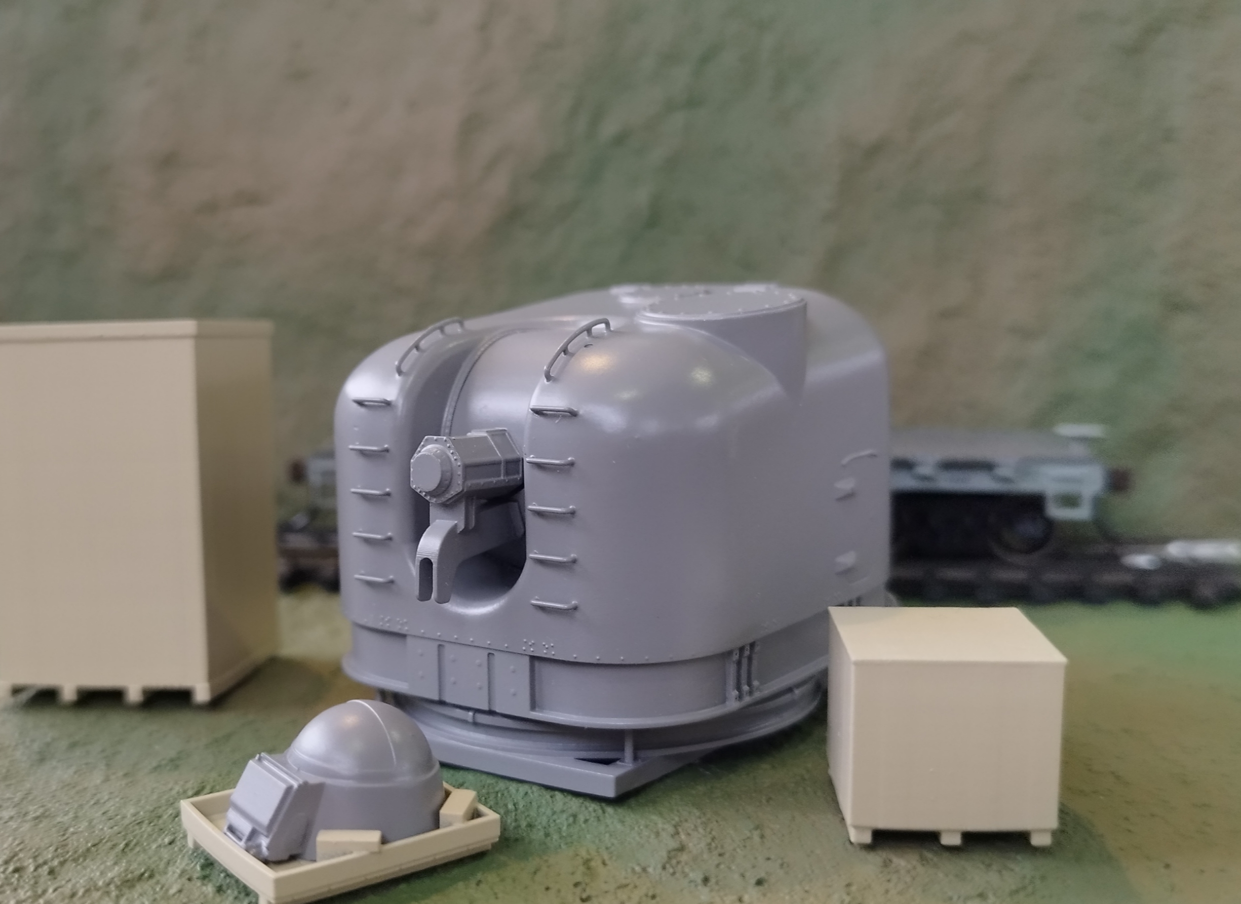 Rapido US Army HO MK-42 5 Inch Naval Turret Grey
