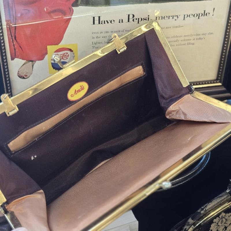 Vintage C.a. 1970s Andé Brown Faux leather Two-Way Clutch/Handbag (MT2498)