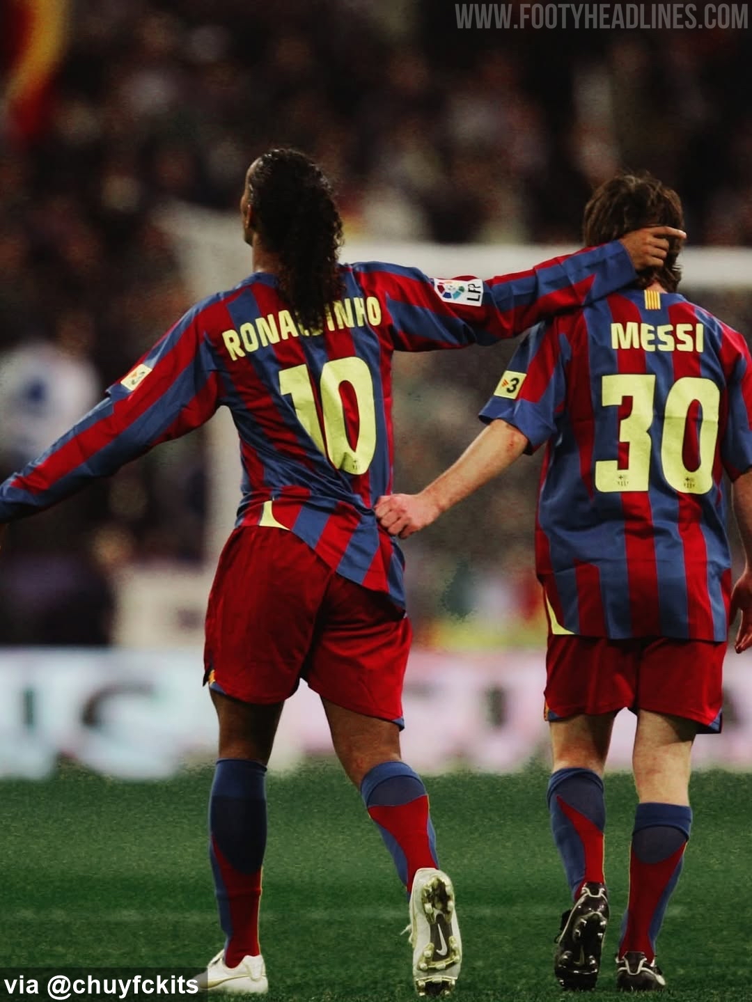 2005-06 巴塞隆拿 主場 復刻 球員版 長袖 連DIY字 30 Messi