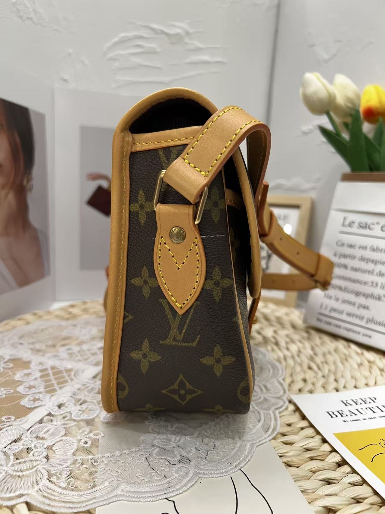 LV Monogram Satchel Messenger