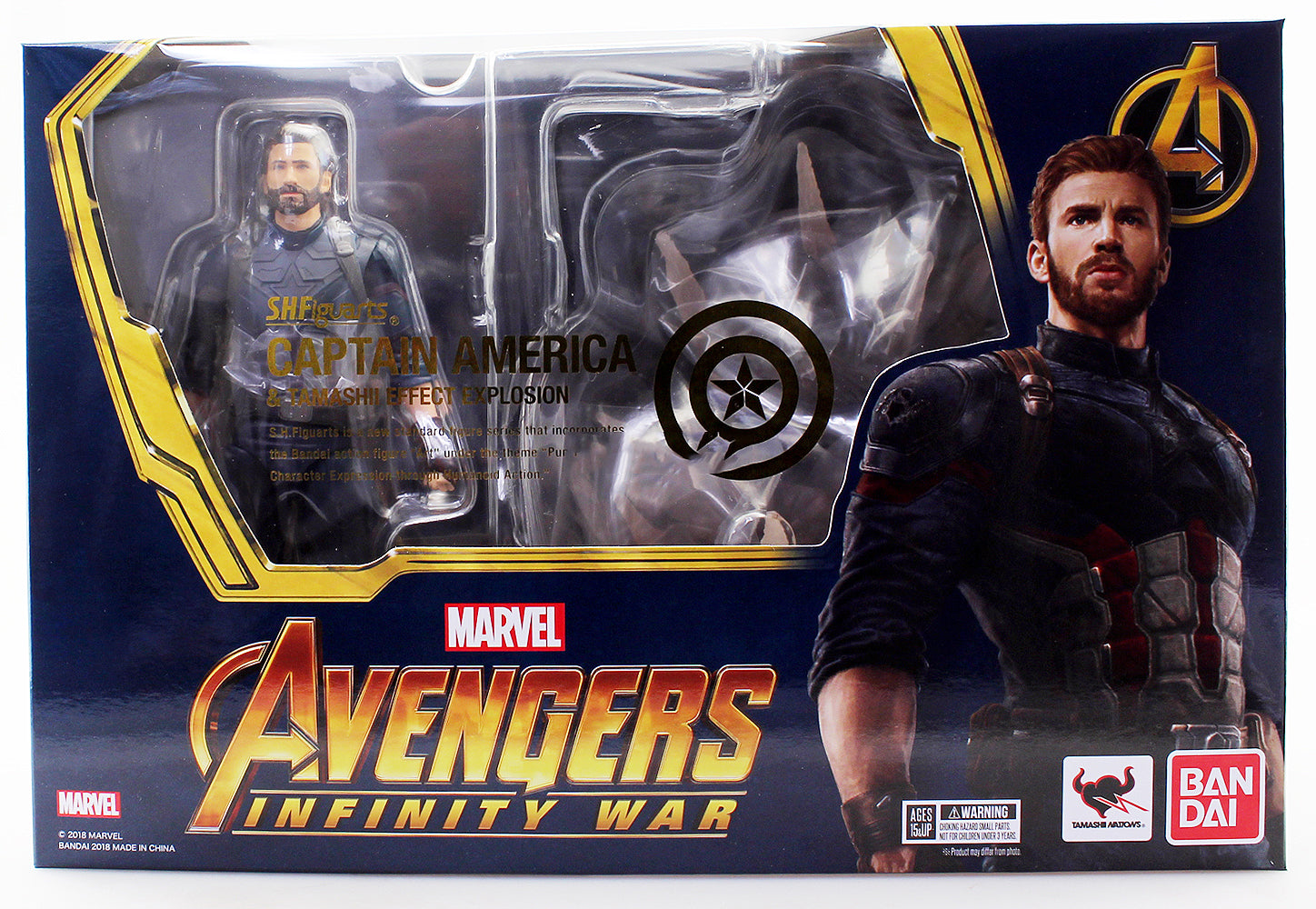 Marvel Bandai SH Figuarts Infinity War Captain America & Tamashii Effect Action Figure