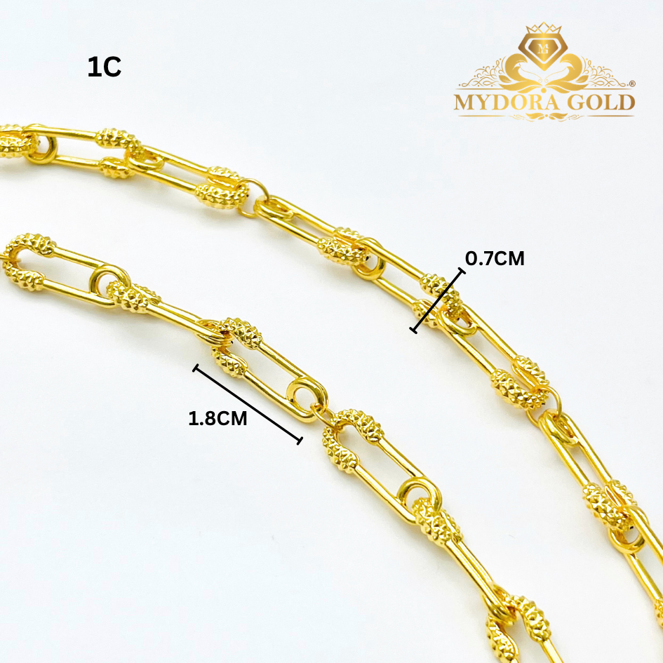 MYDORA Rantai Tangan Fesyen Safety Pin Link l EMAS 916/22K