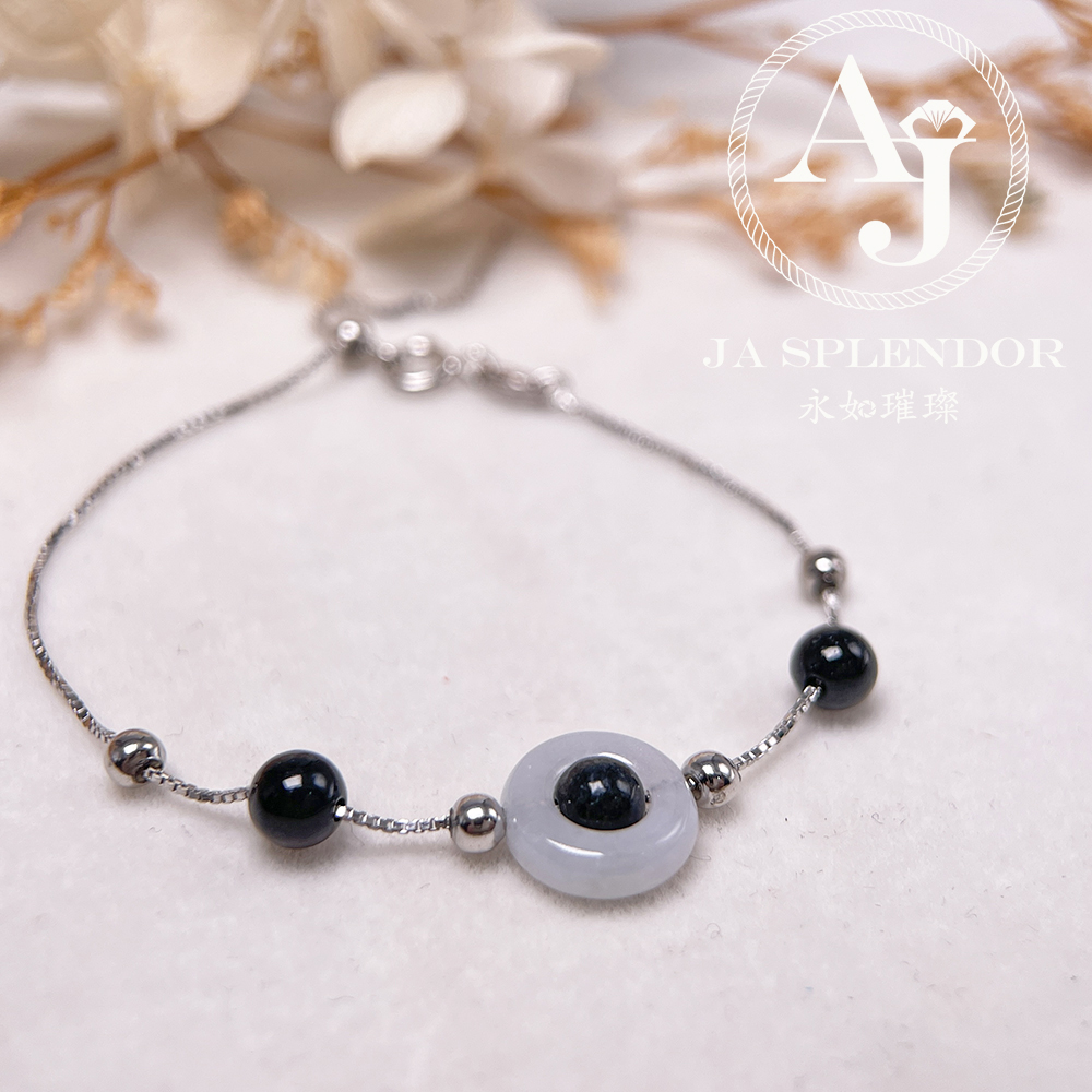 D-36J 天然翡翠A玉 薄荷糖系列純銀手鏈