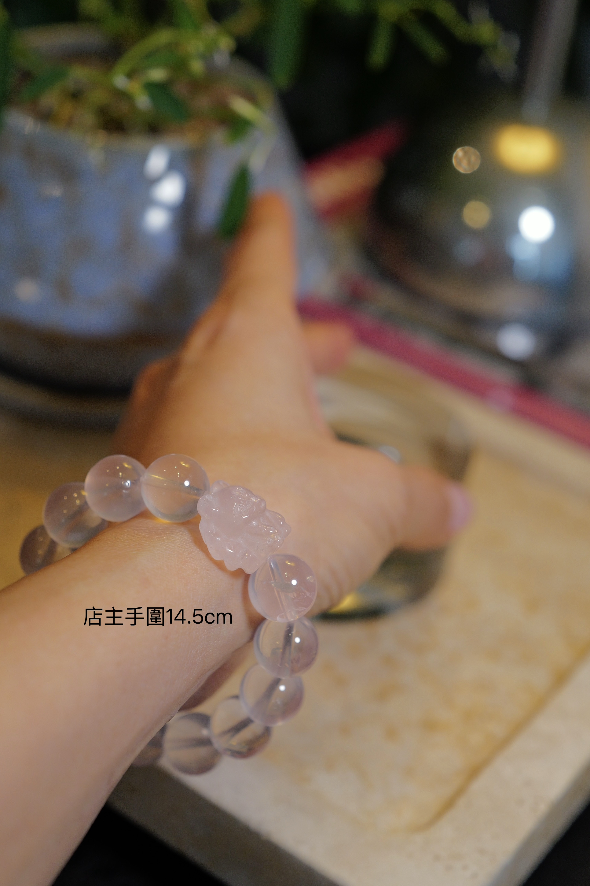 ༒手圍15.5cm ‘12mm小狐狸果凍粉水晶手串༒  LA.2070H25GA6-RB20*A5m