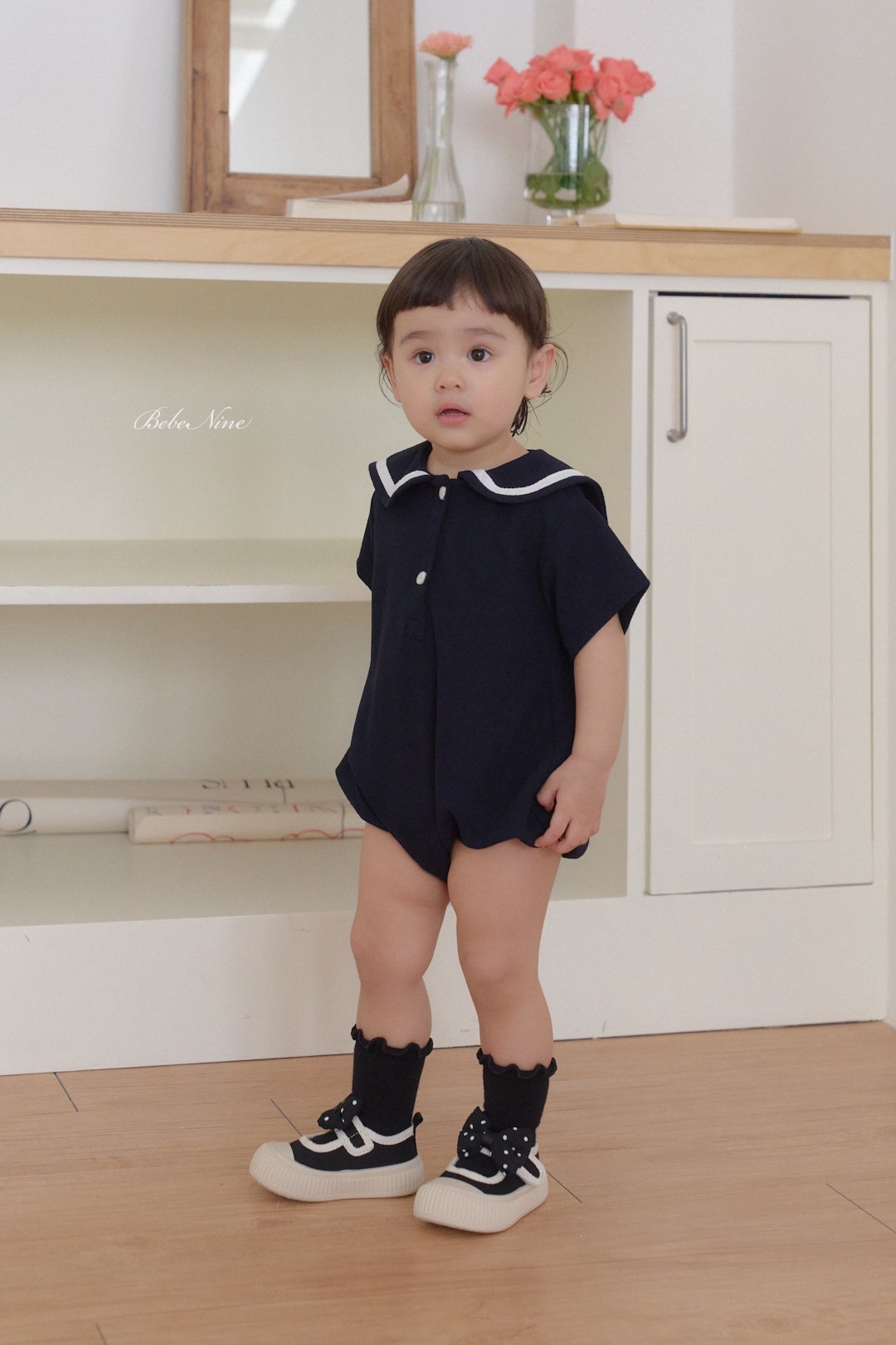 ☀️預訂 韓國直送☀️🇰🇷Bebenine兩色海洋風水手領短袖包屁衣