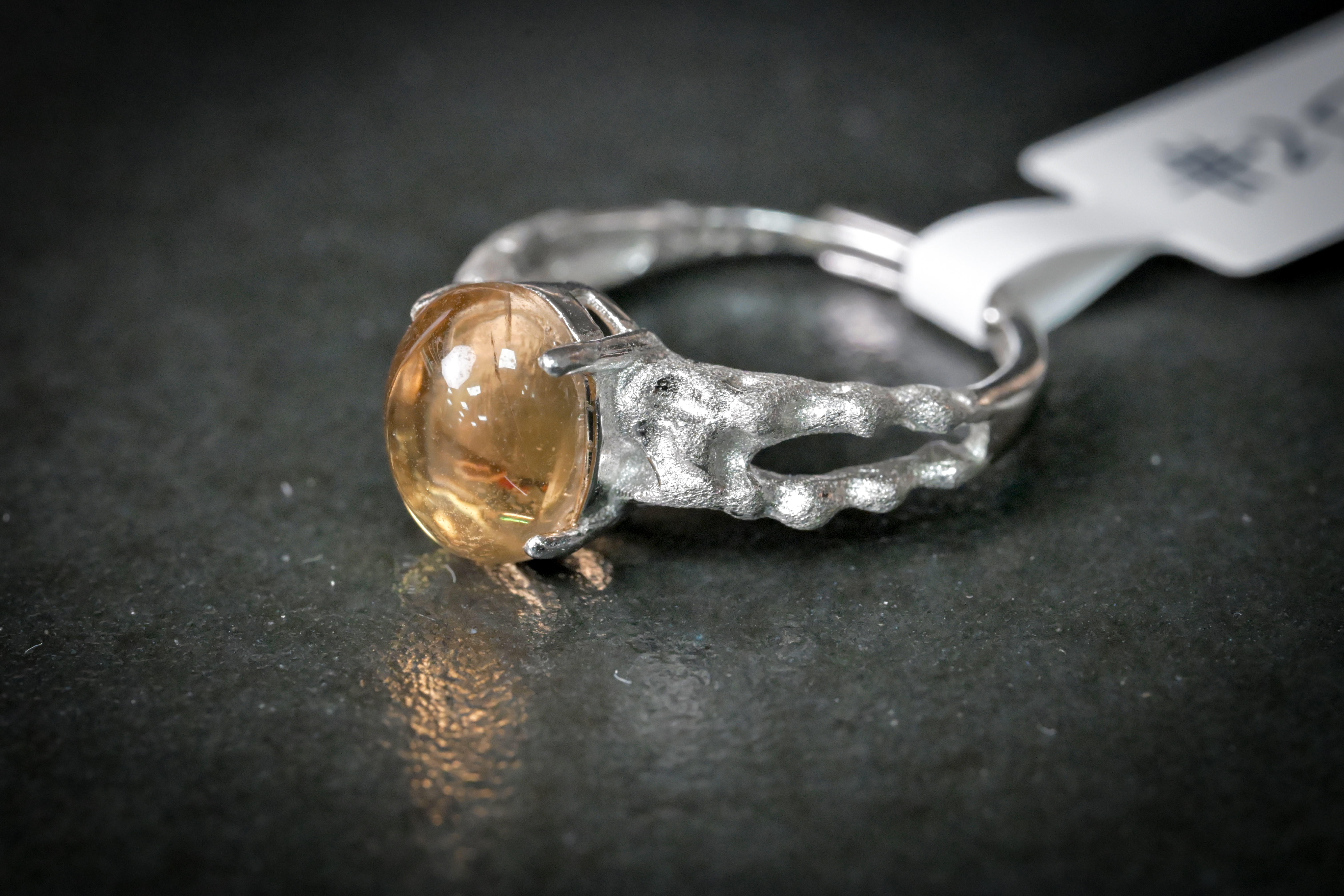 黃水晶純銀戒指 #025｜日信水晶 身心工房｜Yellow Citrine Sterling Silver Ring #025
